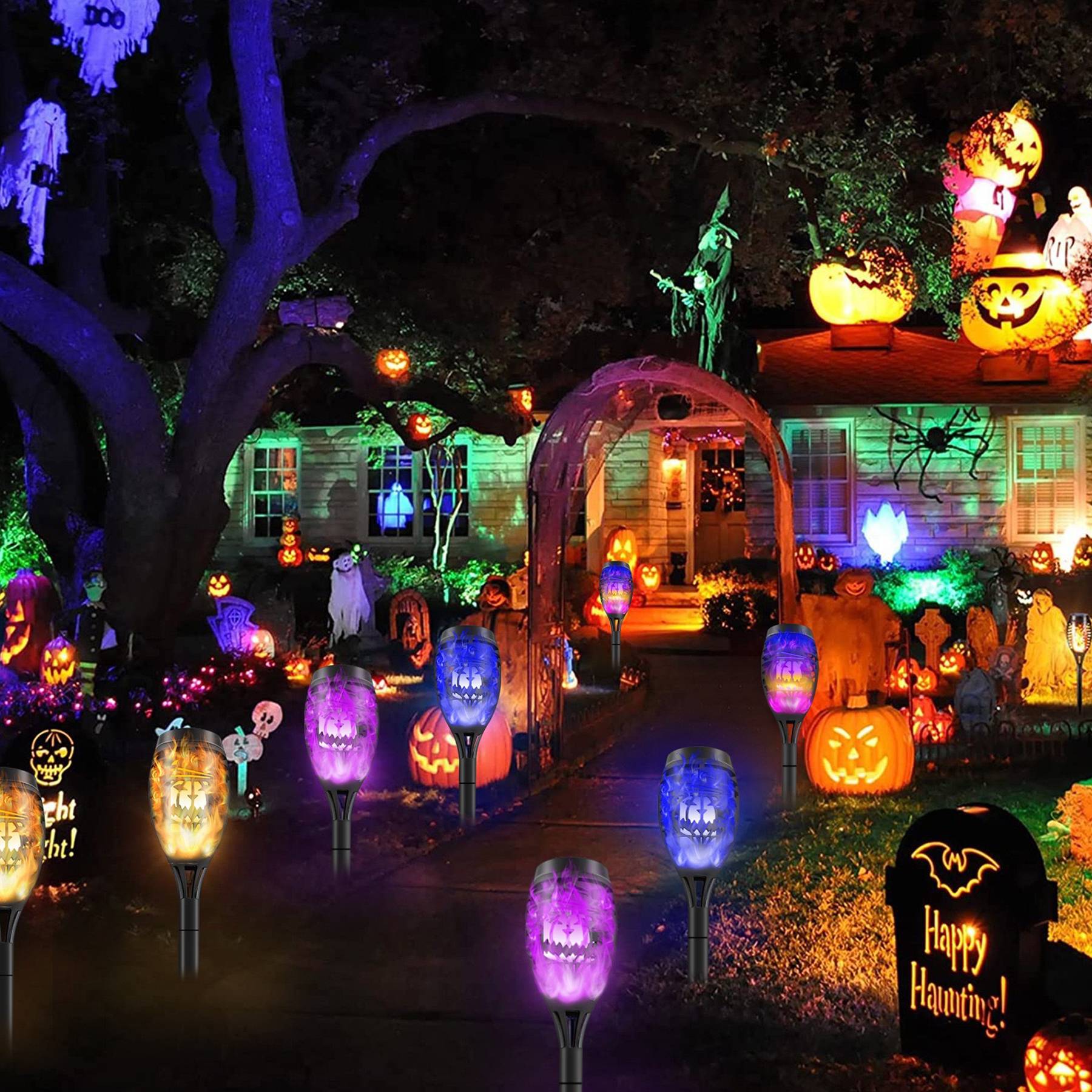 LED Solar Halloween Courtyard Flame Light 5
