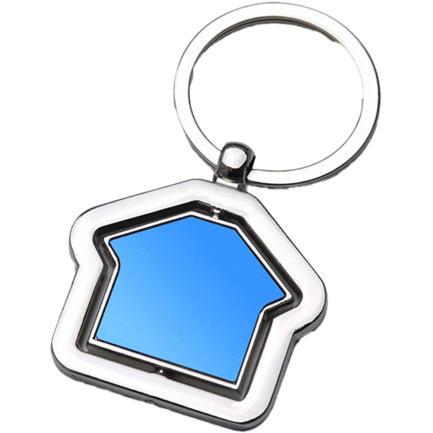 House-Shaped Double Sided Rotating Metal Keychain 3