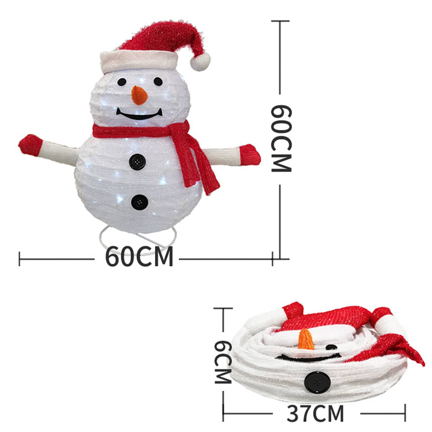 Collapsible Tinsel Snowman Light Christmas Decoration 2