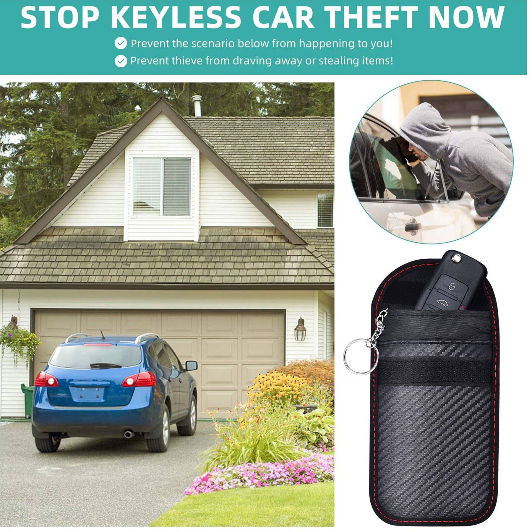 Polyester Anti-magnetic anti-theft car key pouch 6