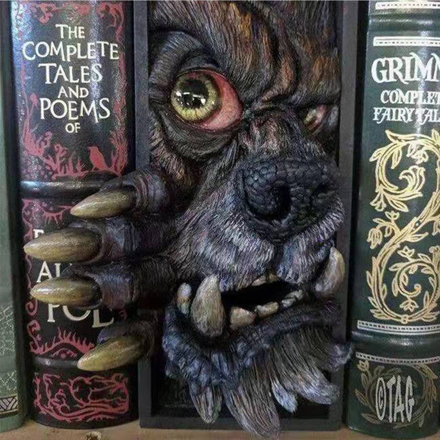 Vivid 3D Monster Bookshelf Décor Bookends 8