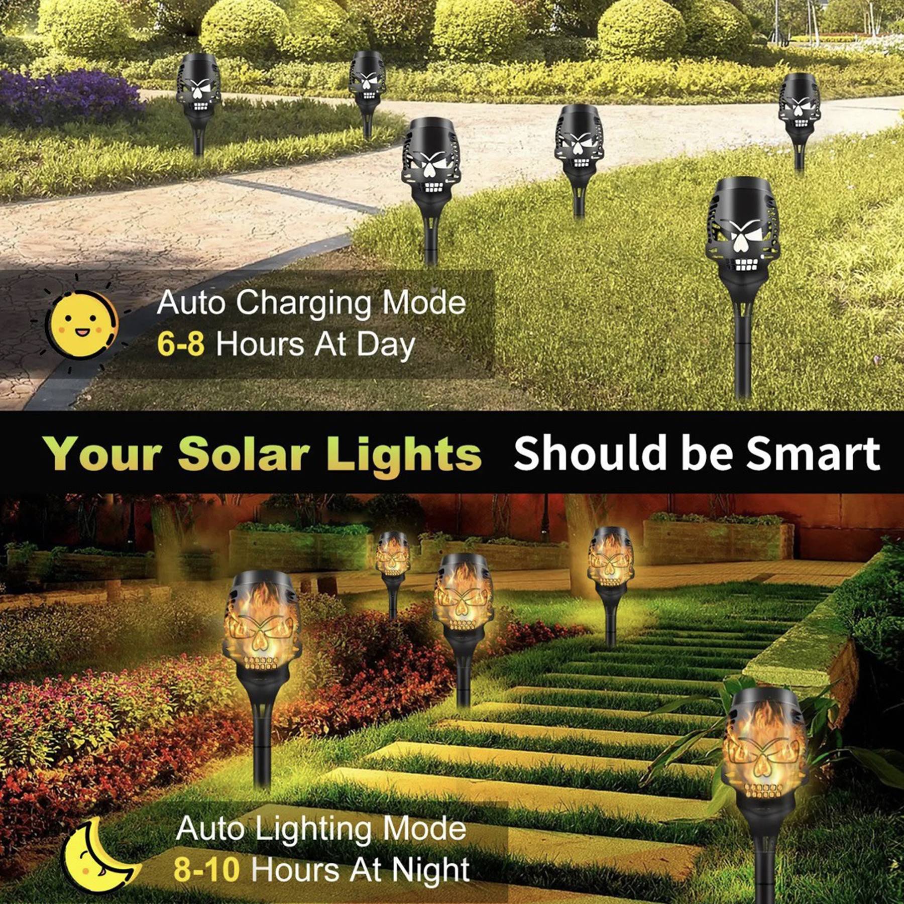 LED Solar Halloween Courtyard Flame Light 7