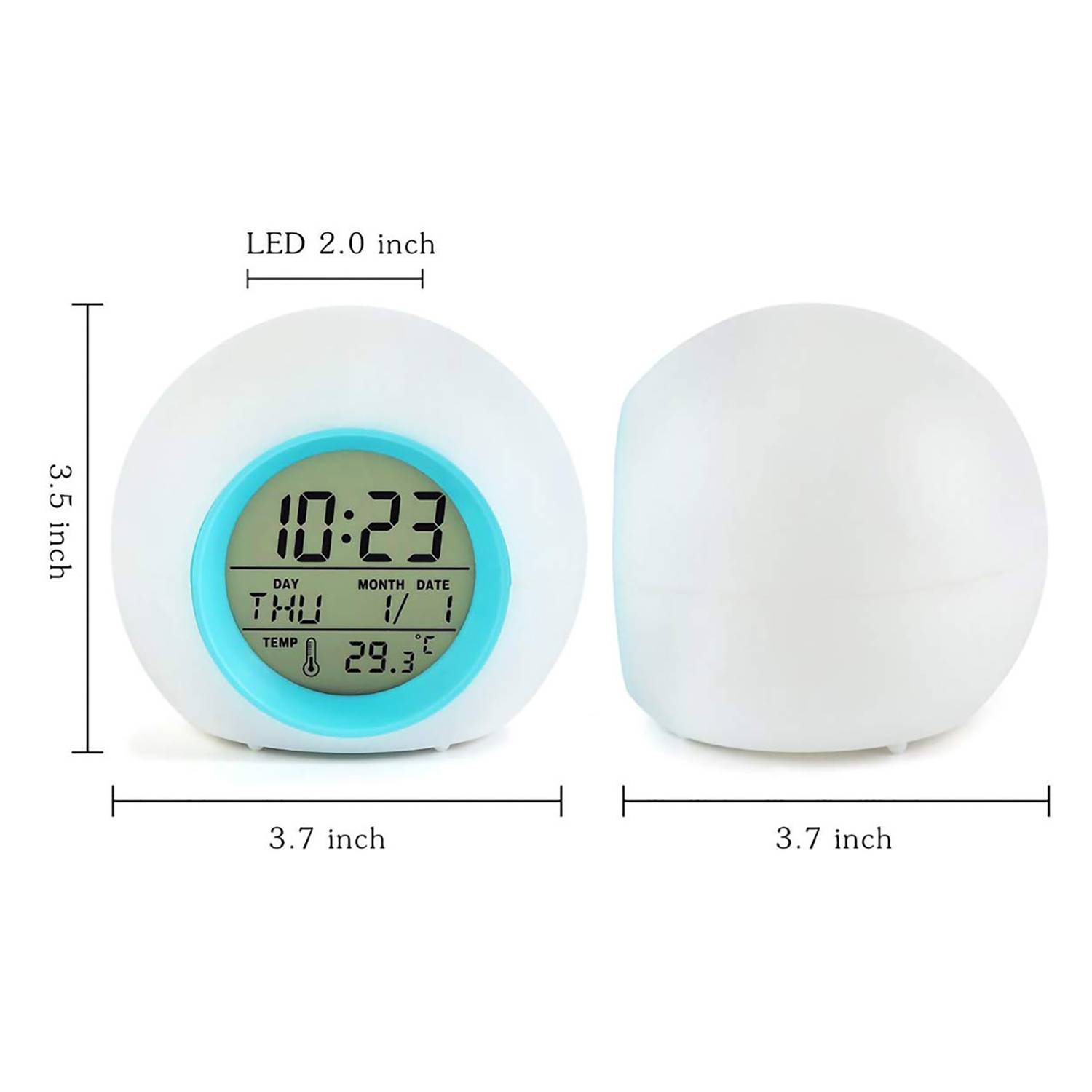 Kids 7-Color Changing Alarm Clock w/ Natural Sounds 3