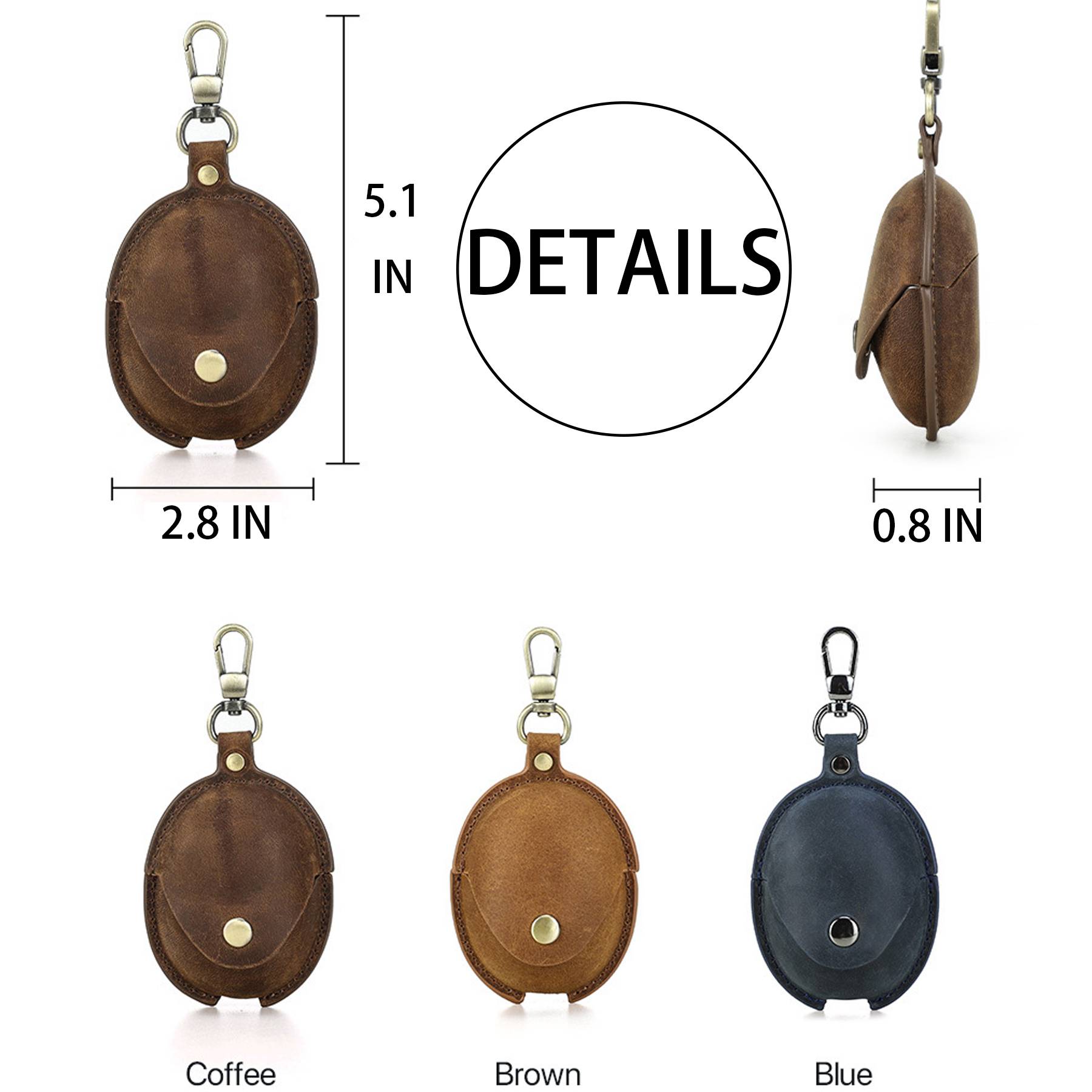 Genuine Leather Bluetooth headset drop protection case 4