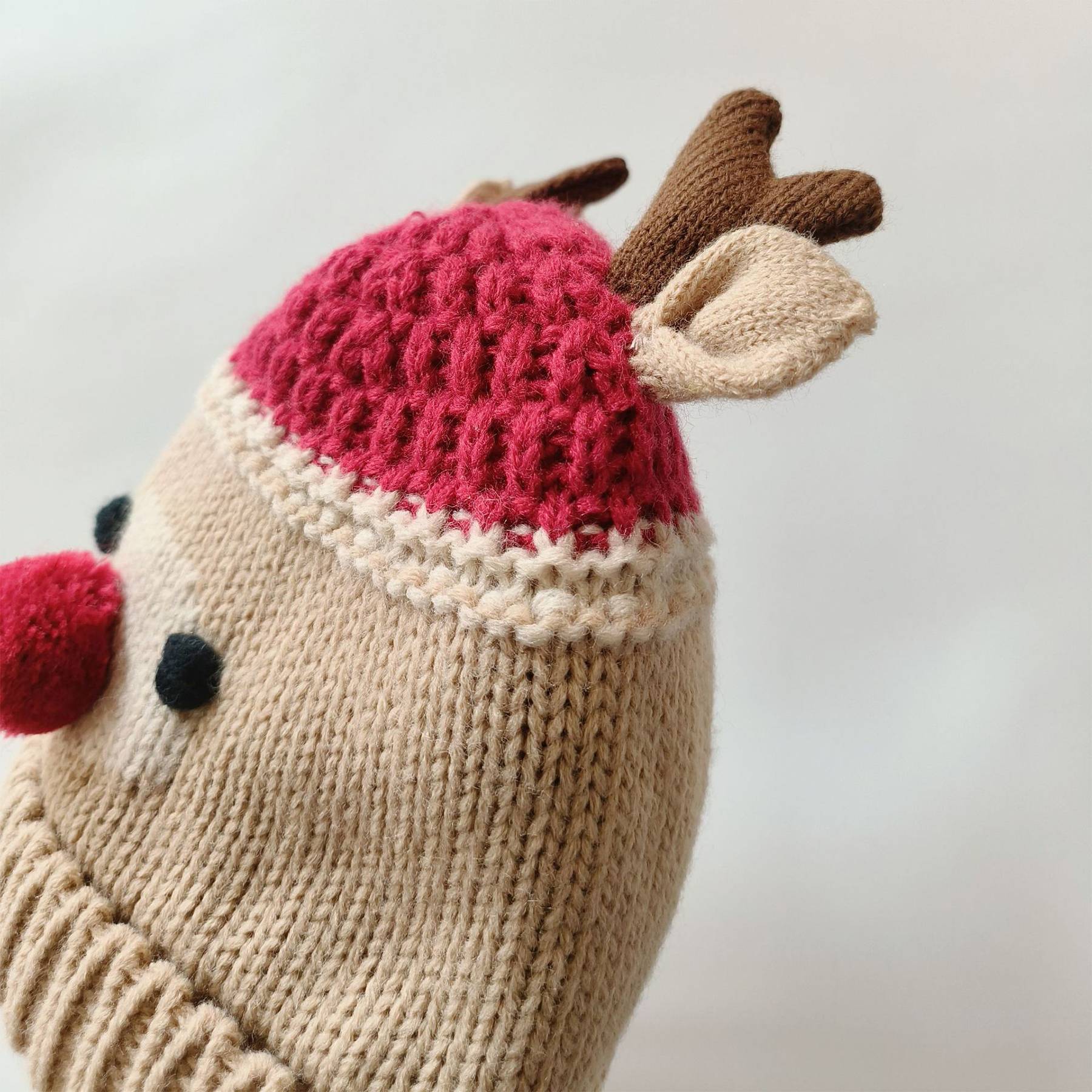 Kids Toddler Knit Elk Antlers Hat Scarf Set for Christmas 4