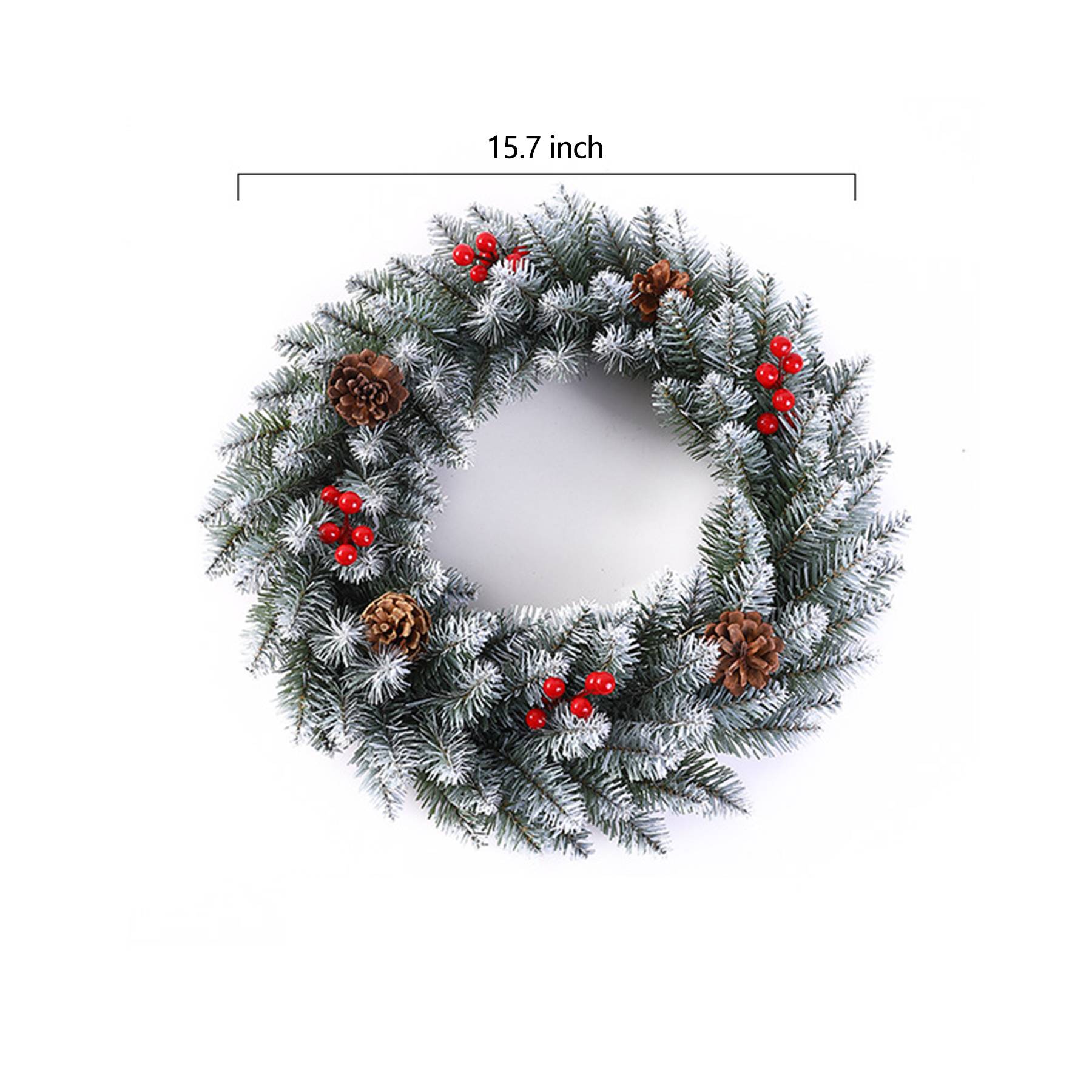 Festive Christmas Wreath with Pine Cones and Berries 3
