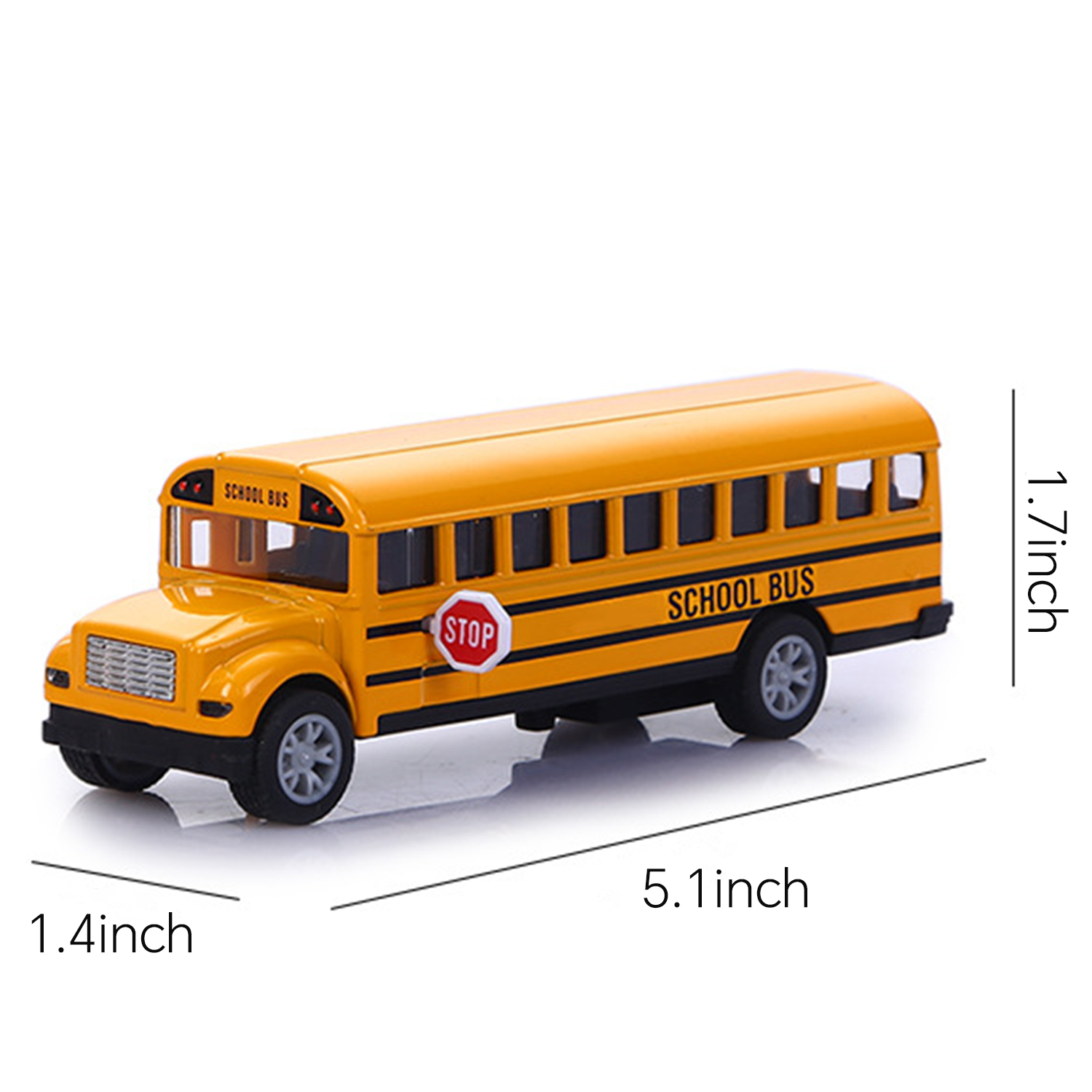 Toddlers Alloy School Bus Model Pull Back Toys 8