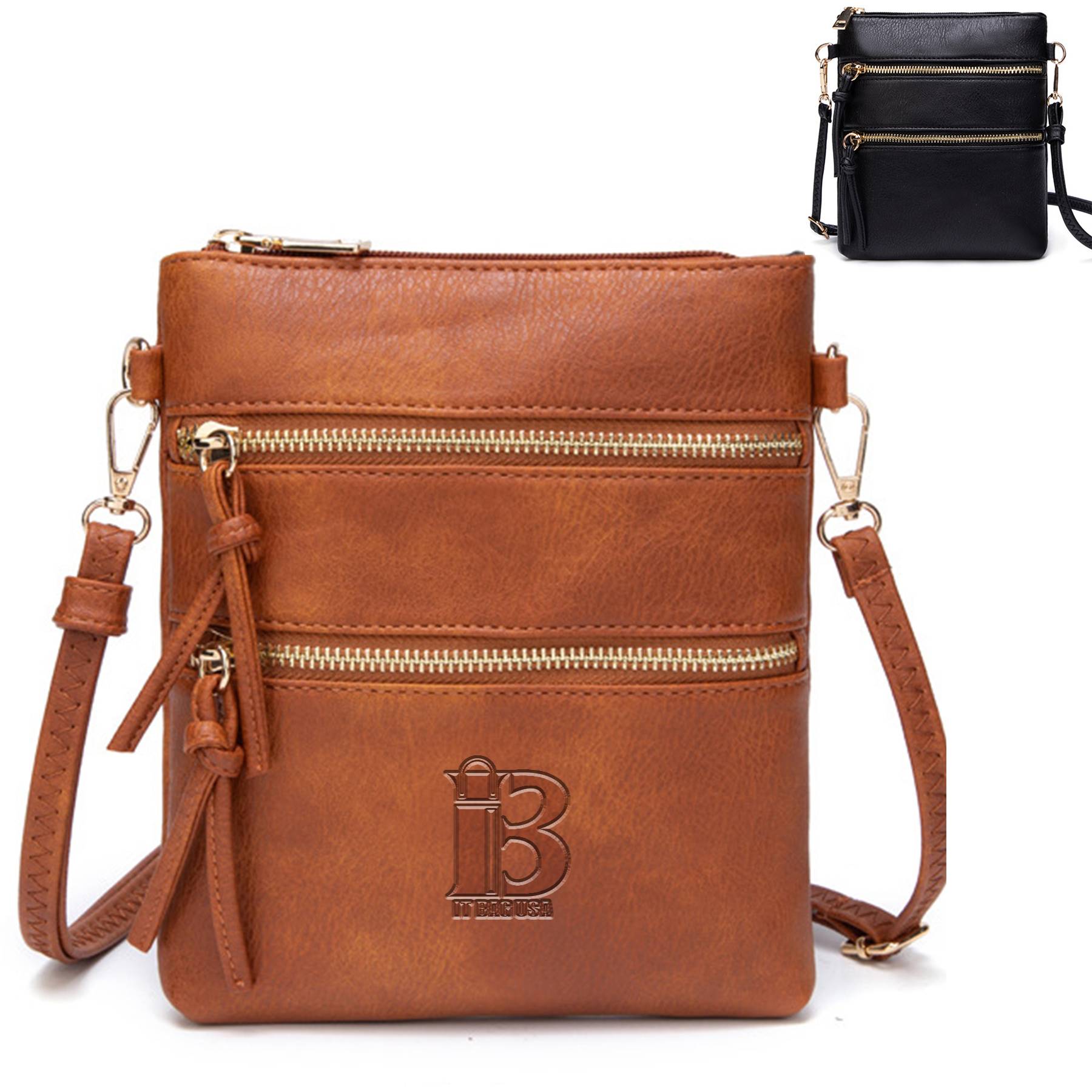 PU Leather Smal Multi Pocket Crossbody Bags