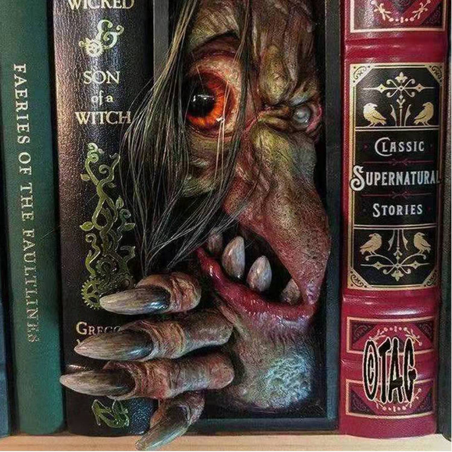 Vivid 3D Monster Bookshelf Décor Bookends 10