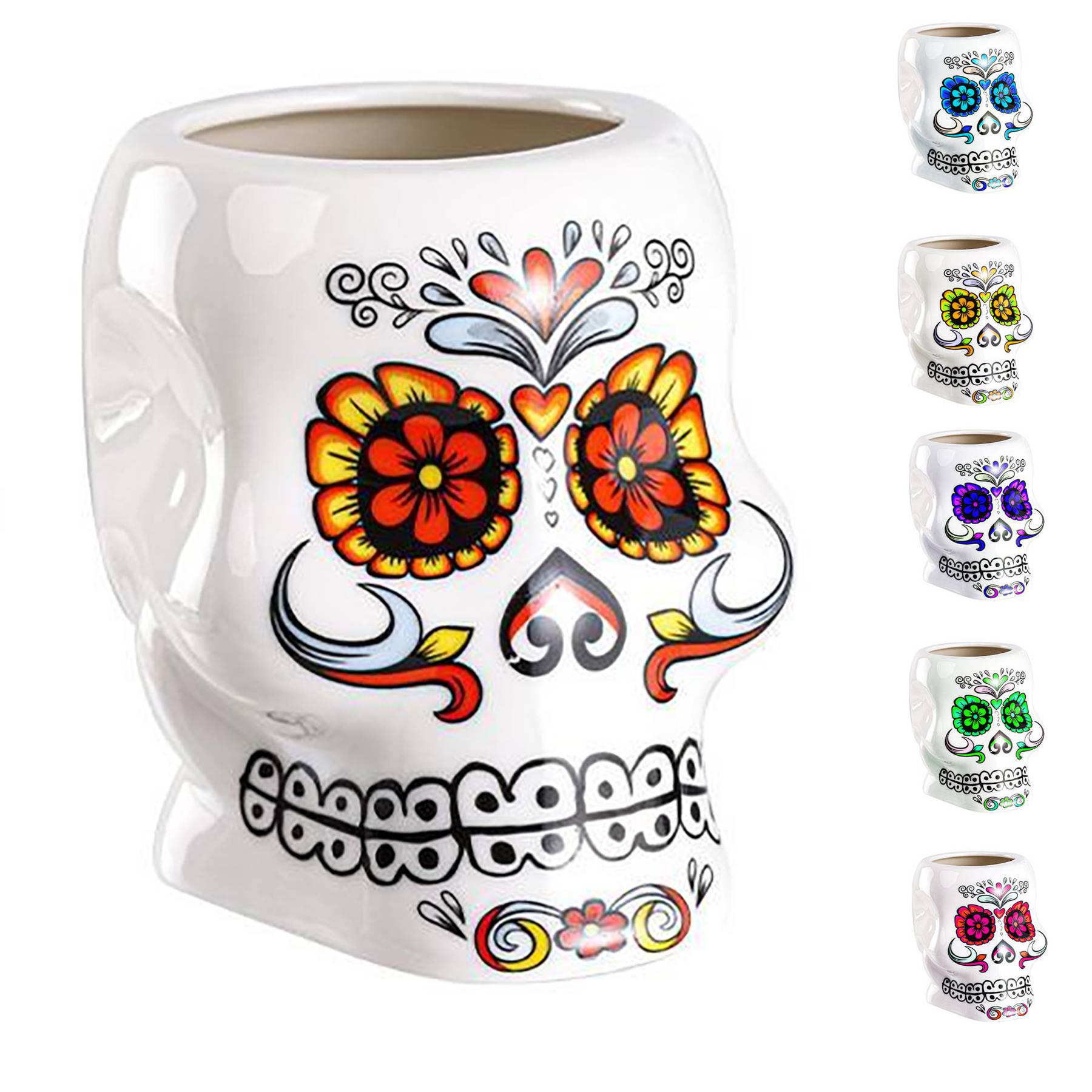 Colorful Dead Skull Drinking Mug Cup