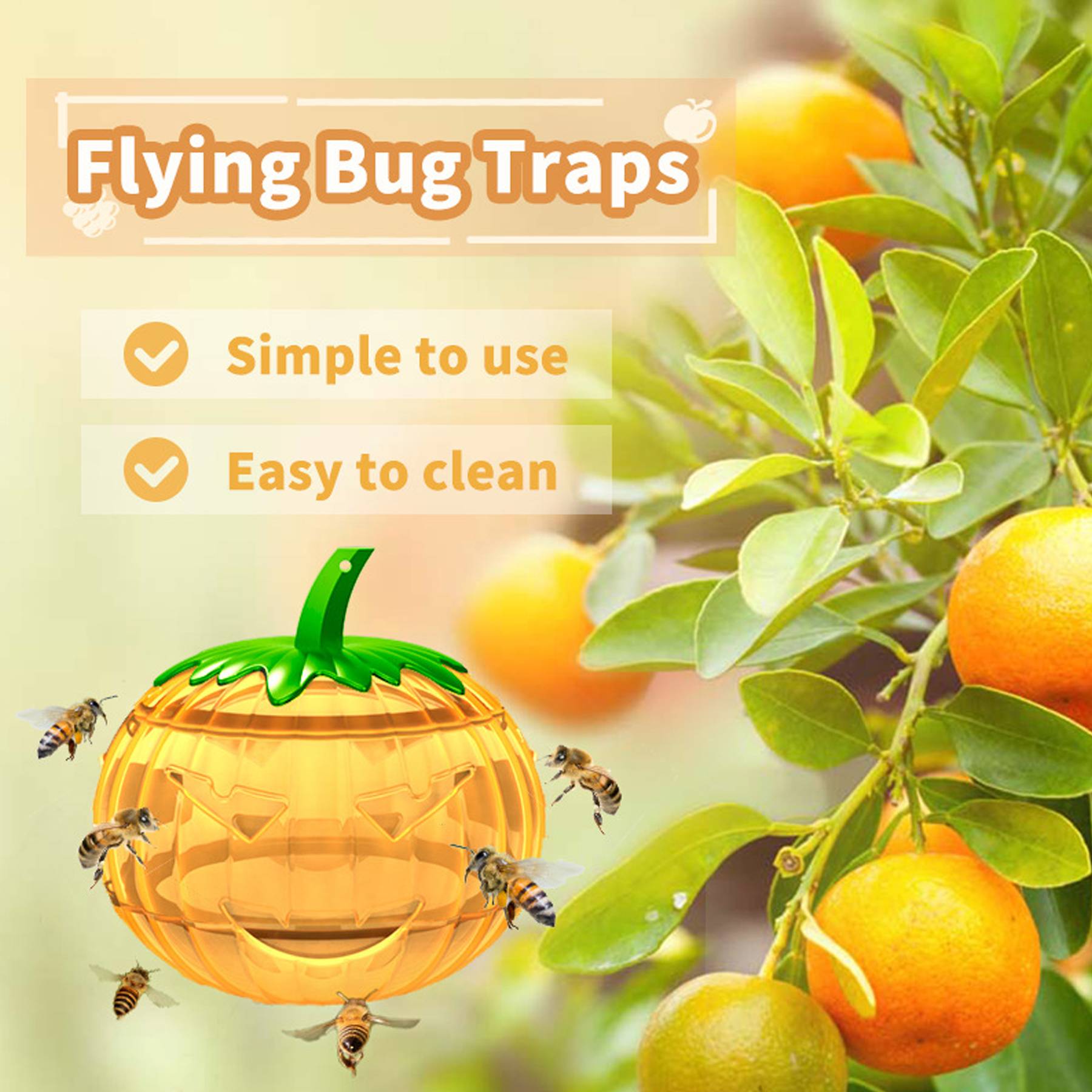 Pumpkin Shaped Flying Bug Traps 1
