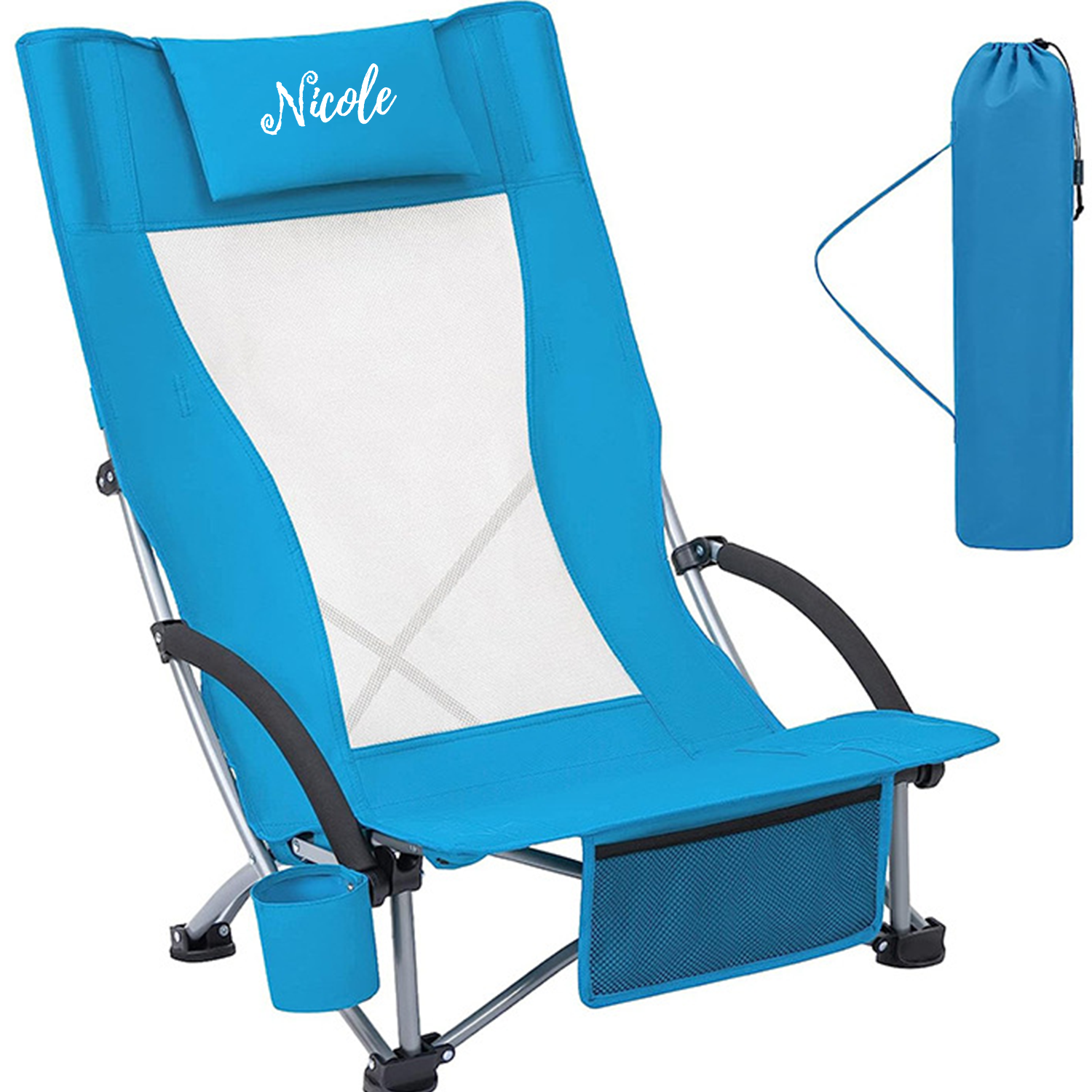 Aluminum Frame Adjustable Reclining Beach Chair