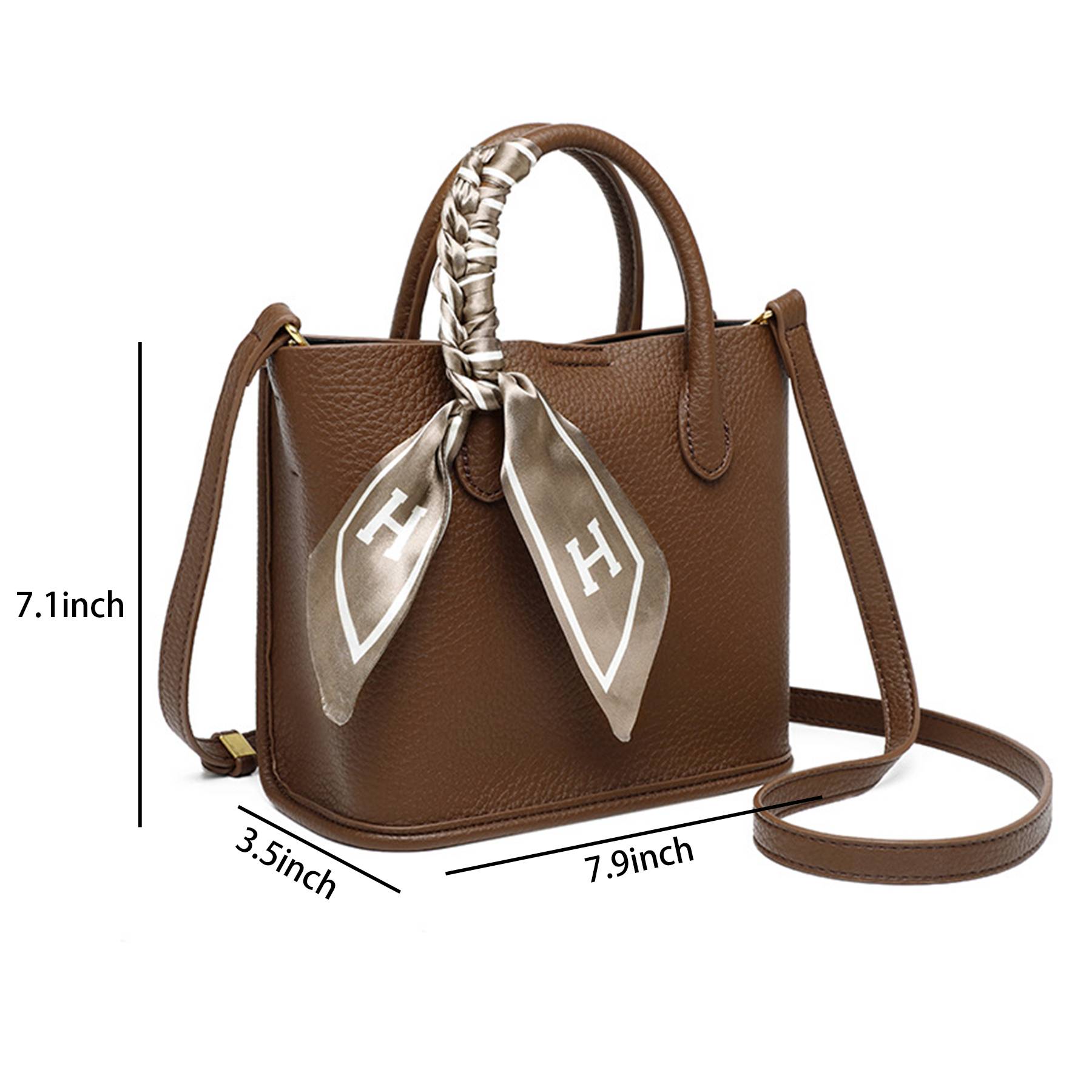 Pu Waterproof Tote Briefcase Satchel Handbag Cross-body Bag 3