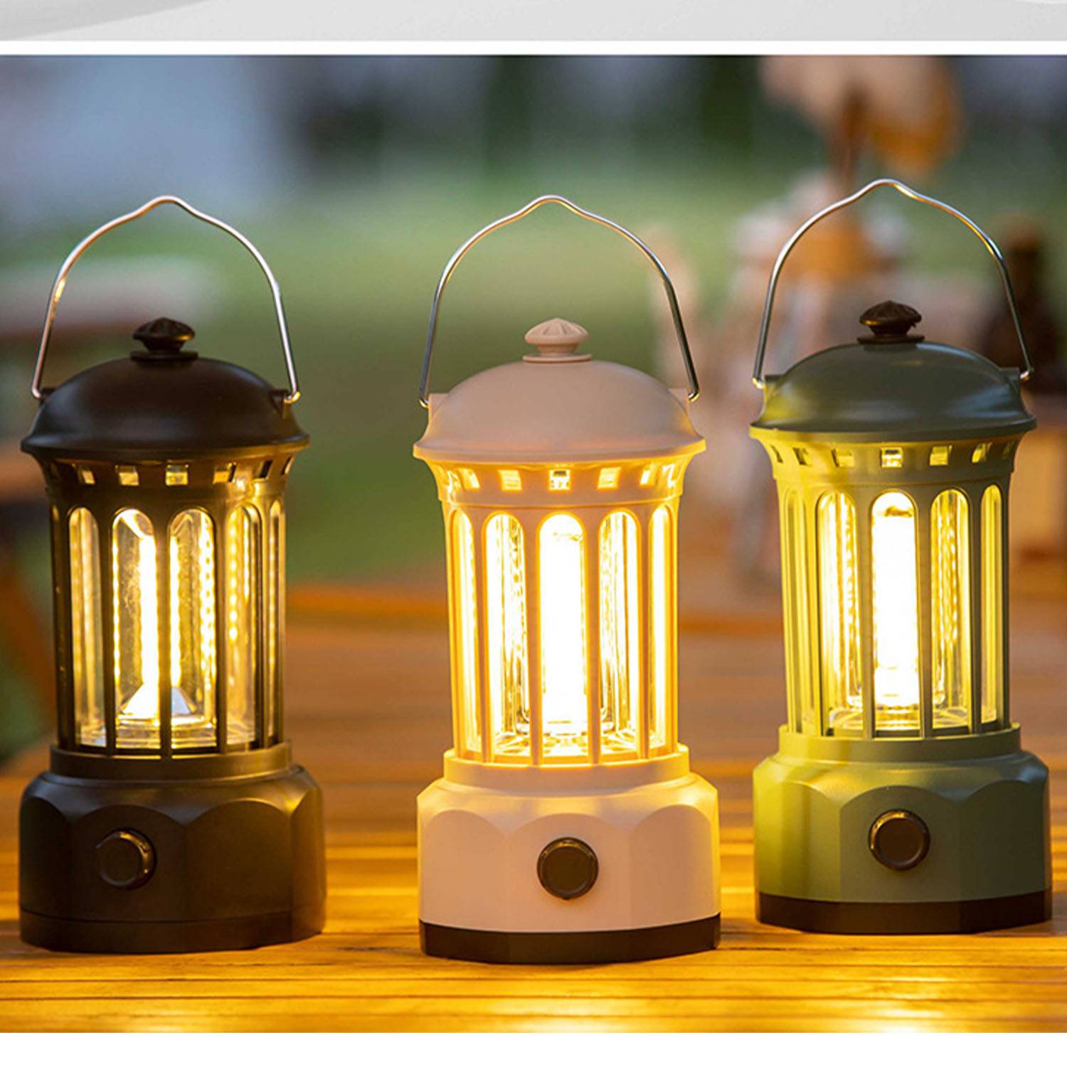 Vintage Led Camping Lanterns Lights Rechargeable 2-Packure 2
