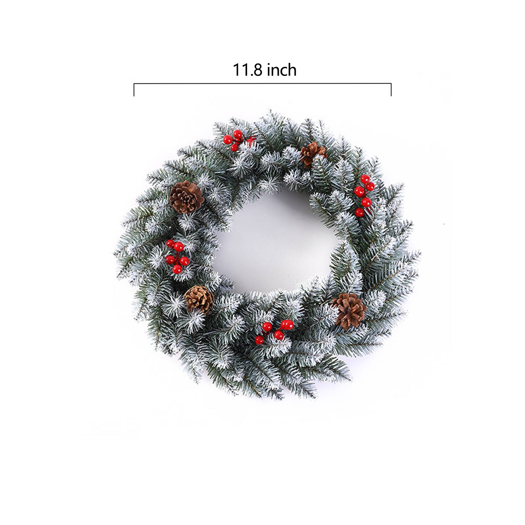 Festive Christmas Wreath with Pine Cones and Berries 6