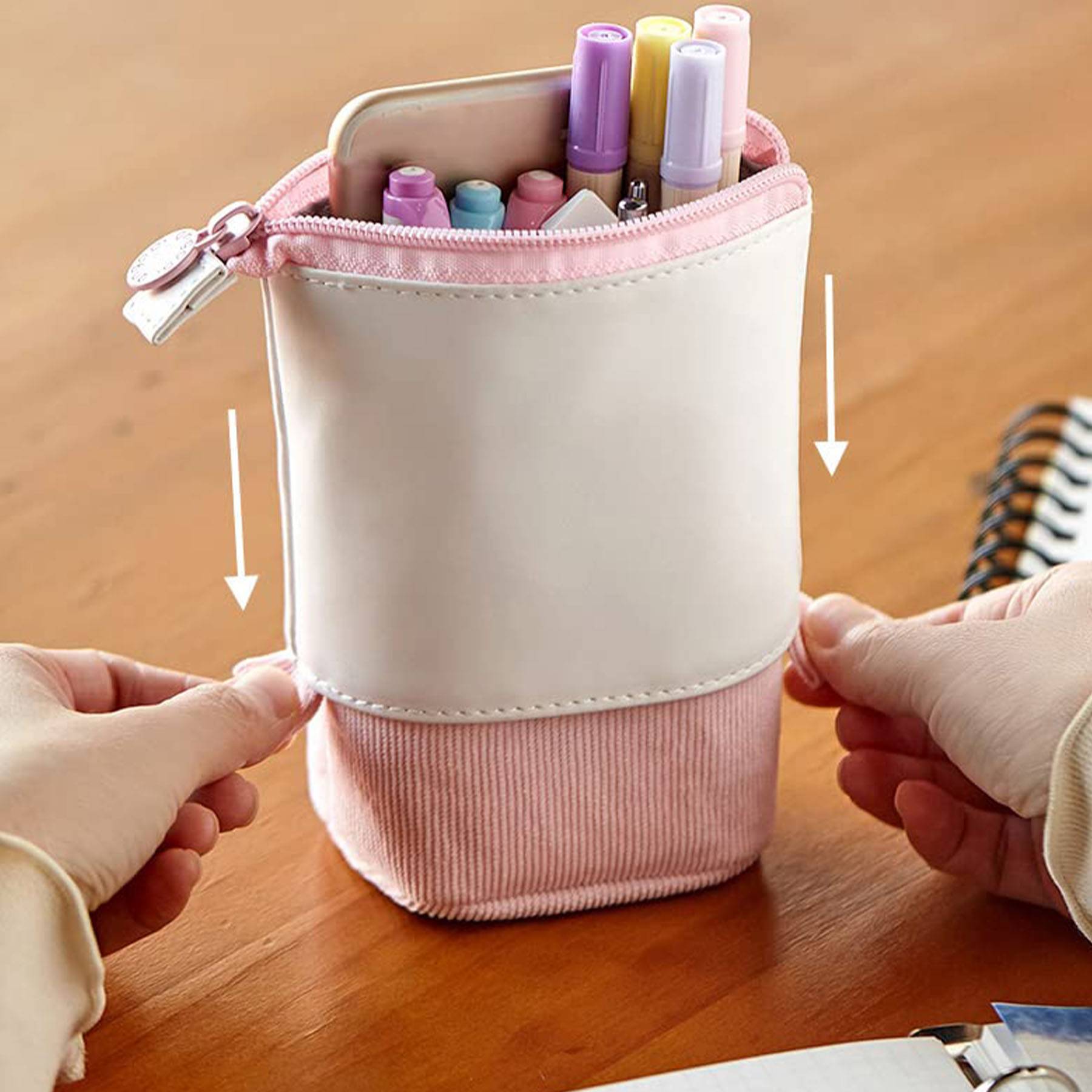 PU Corduroy Expandable Pen Case 12