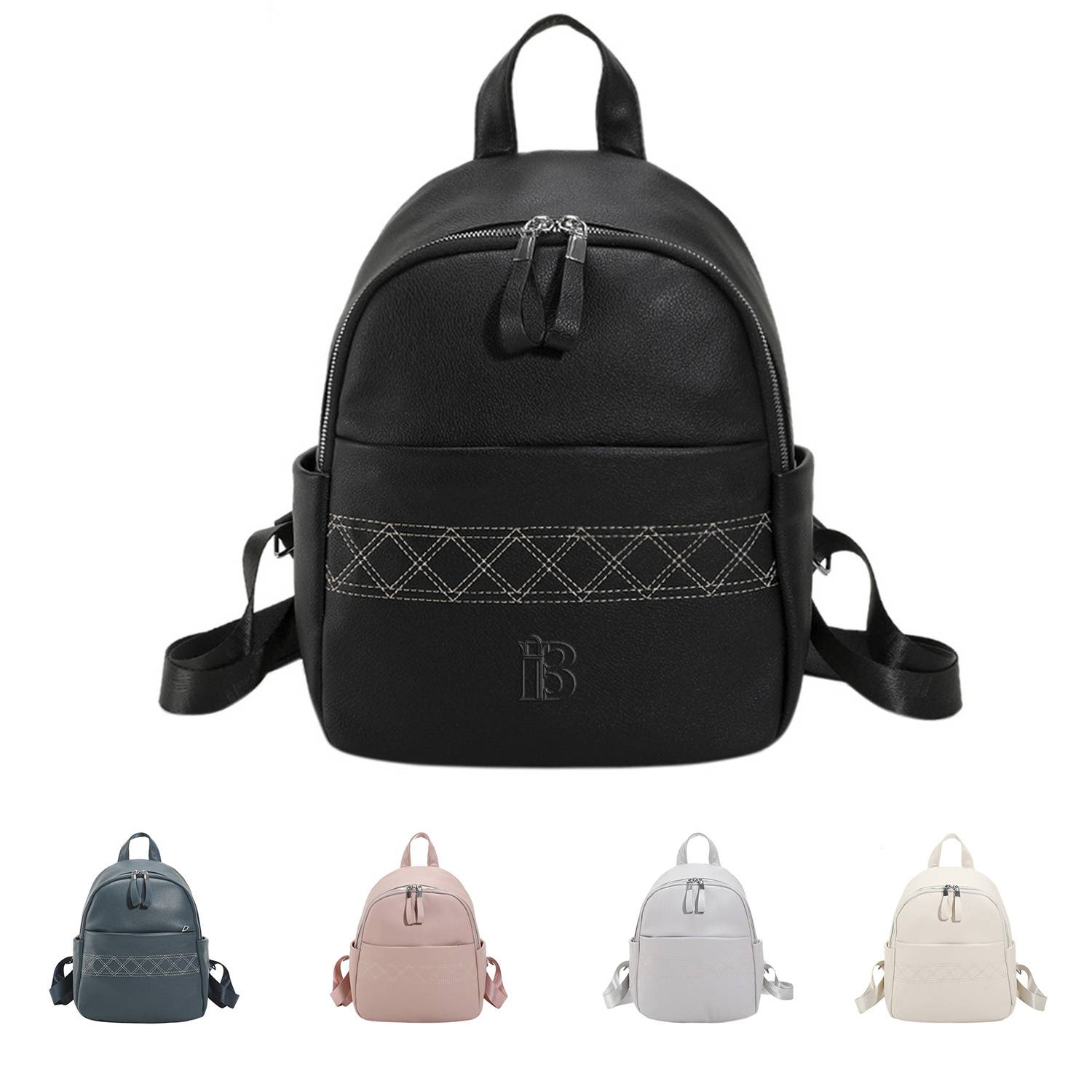 PU leather durable backpack