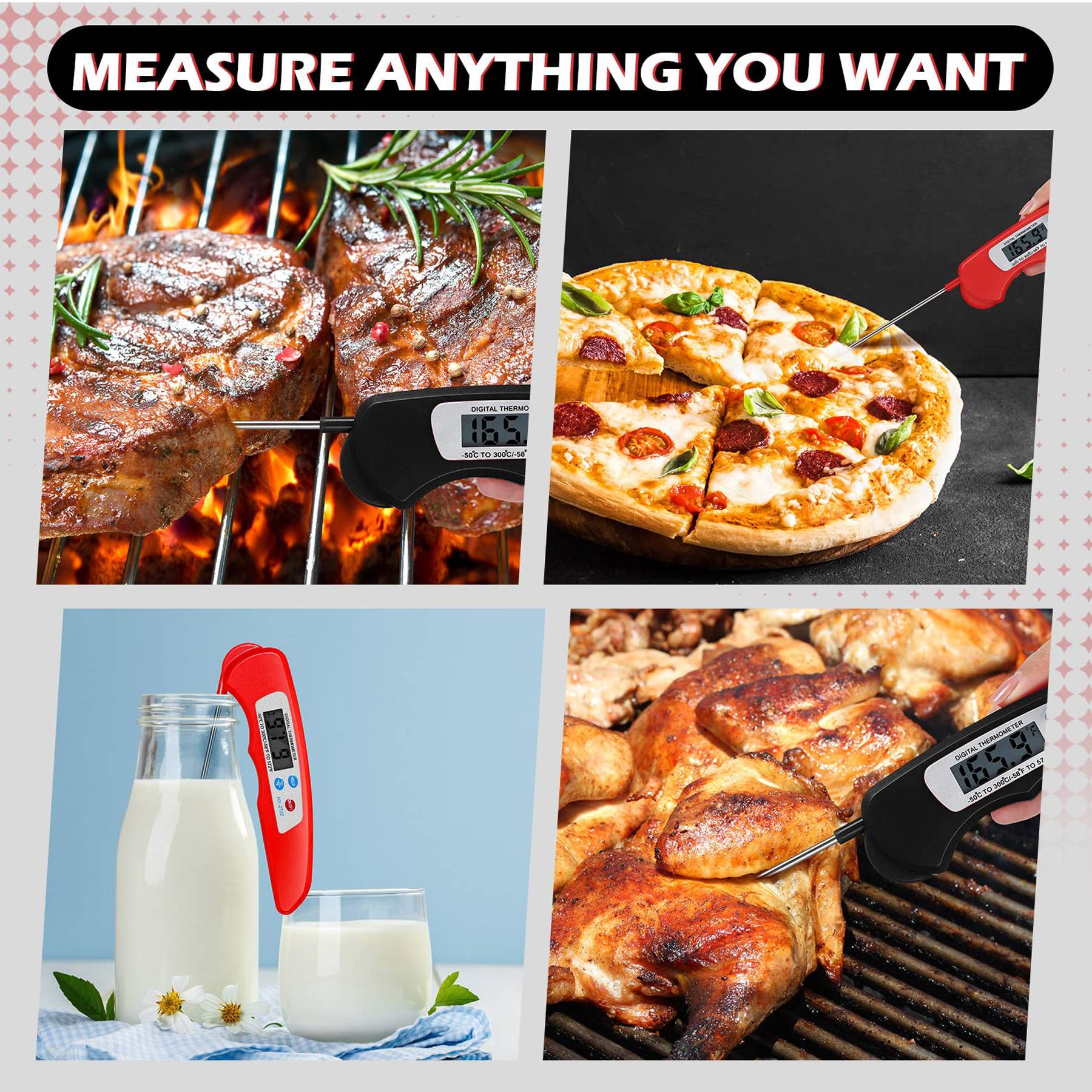 Folding food waterproof probe thermometer 5