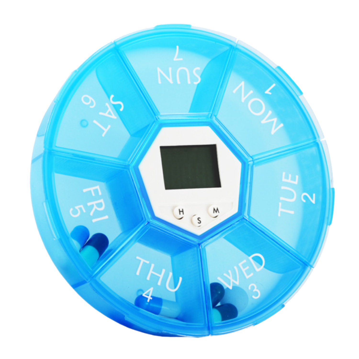 Compartment Electronic Pill Organizer w/ Alarm Clock 1