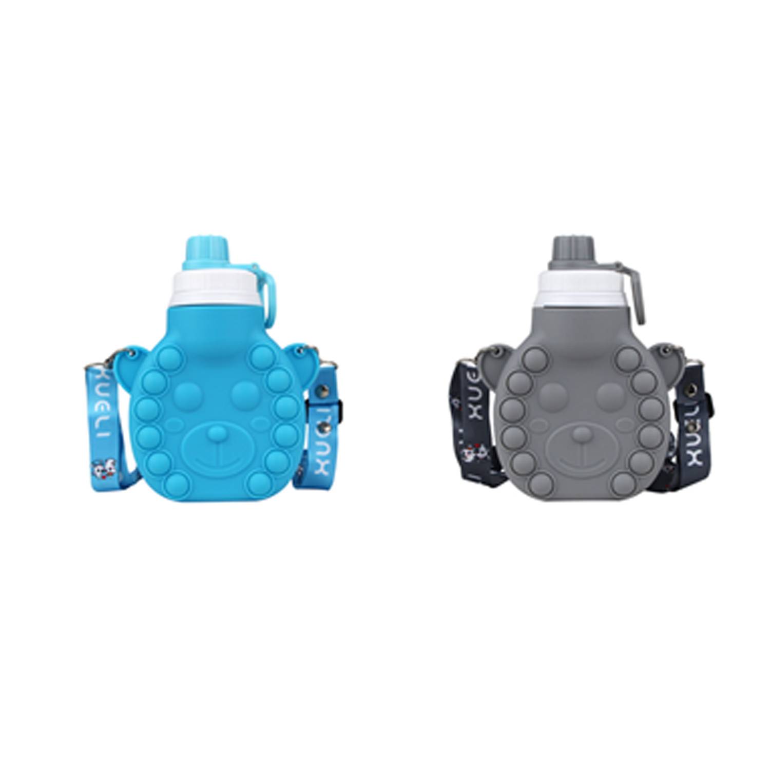 Silicone Collapsible Water Bottle With Embossed Push Bubble 2
