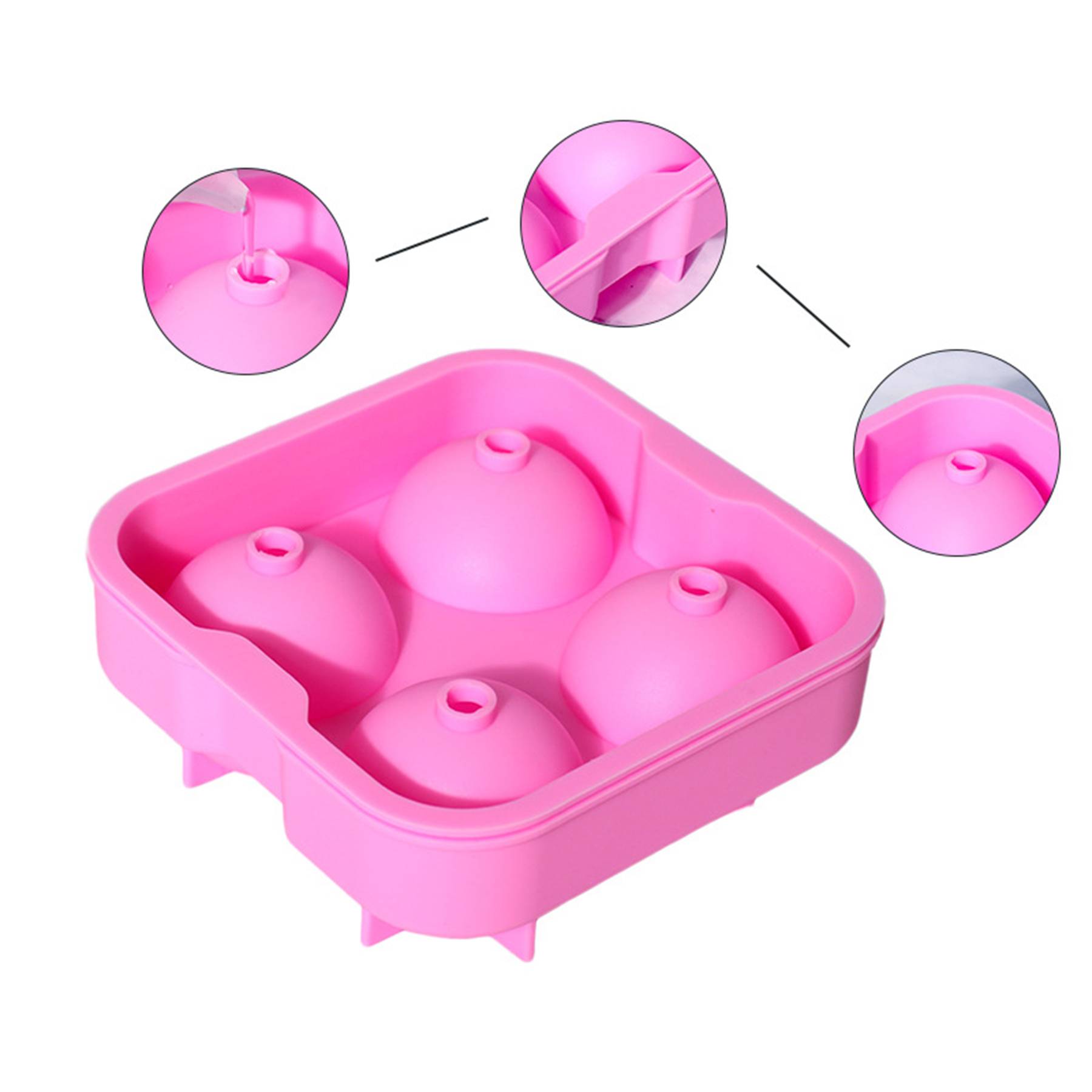 Silicone Round Ice Cube Tray 6