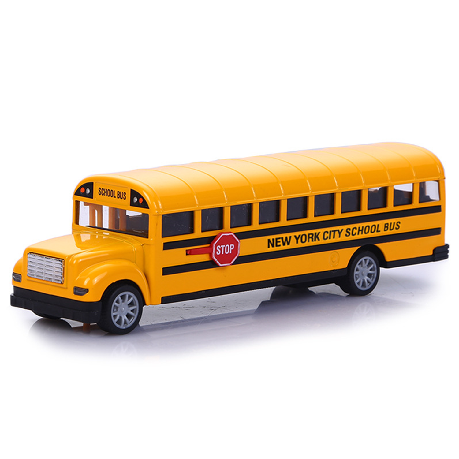 Toddlers Alloy School Bus Model Pull Back Toys 7
