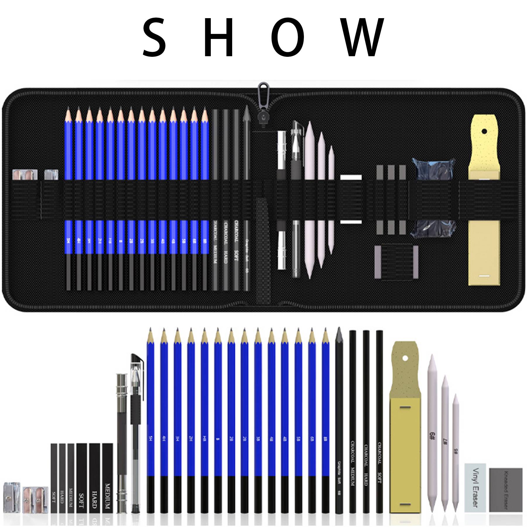 Wood 35-piece fine art sketch pencil set 5