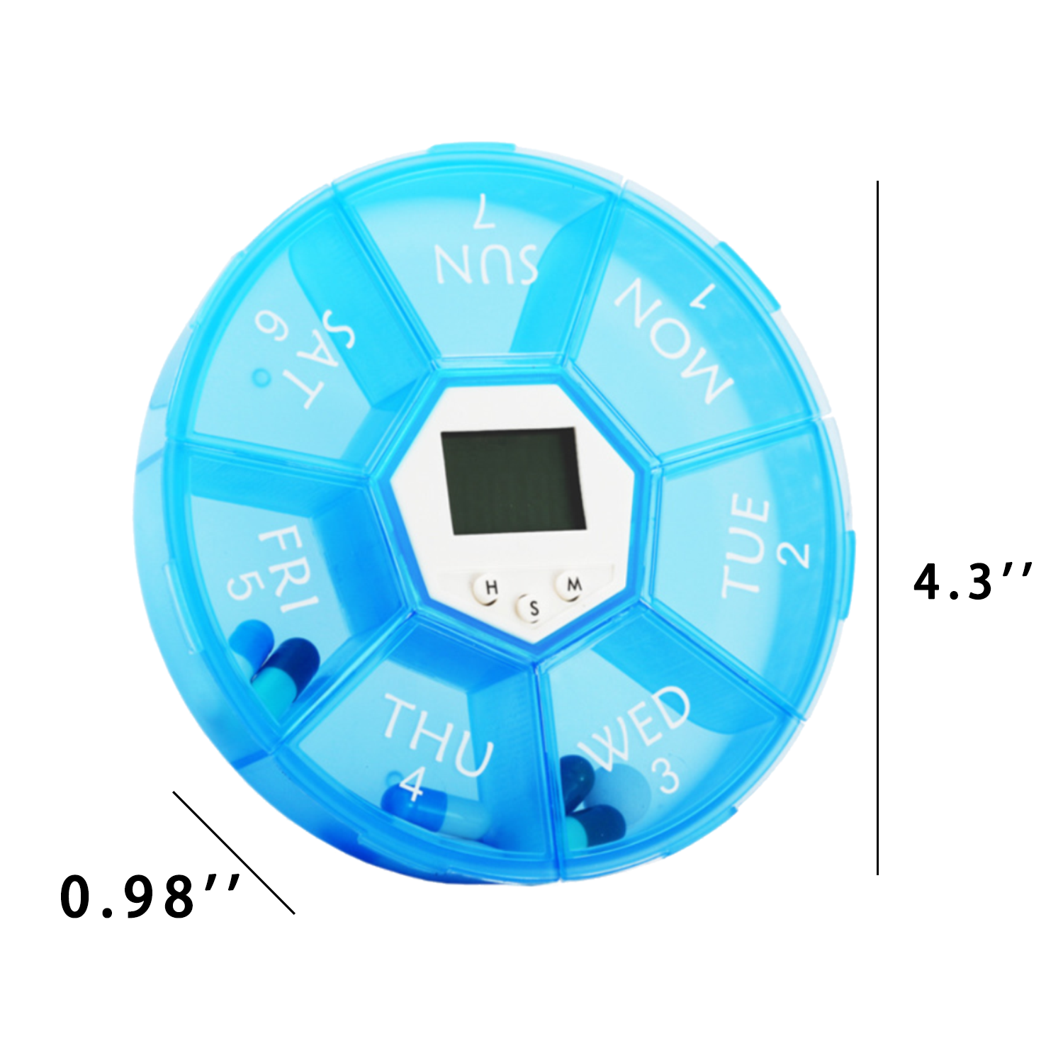 Compartment Electronic Pill Organizer w/ Alarm Clock 4