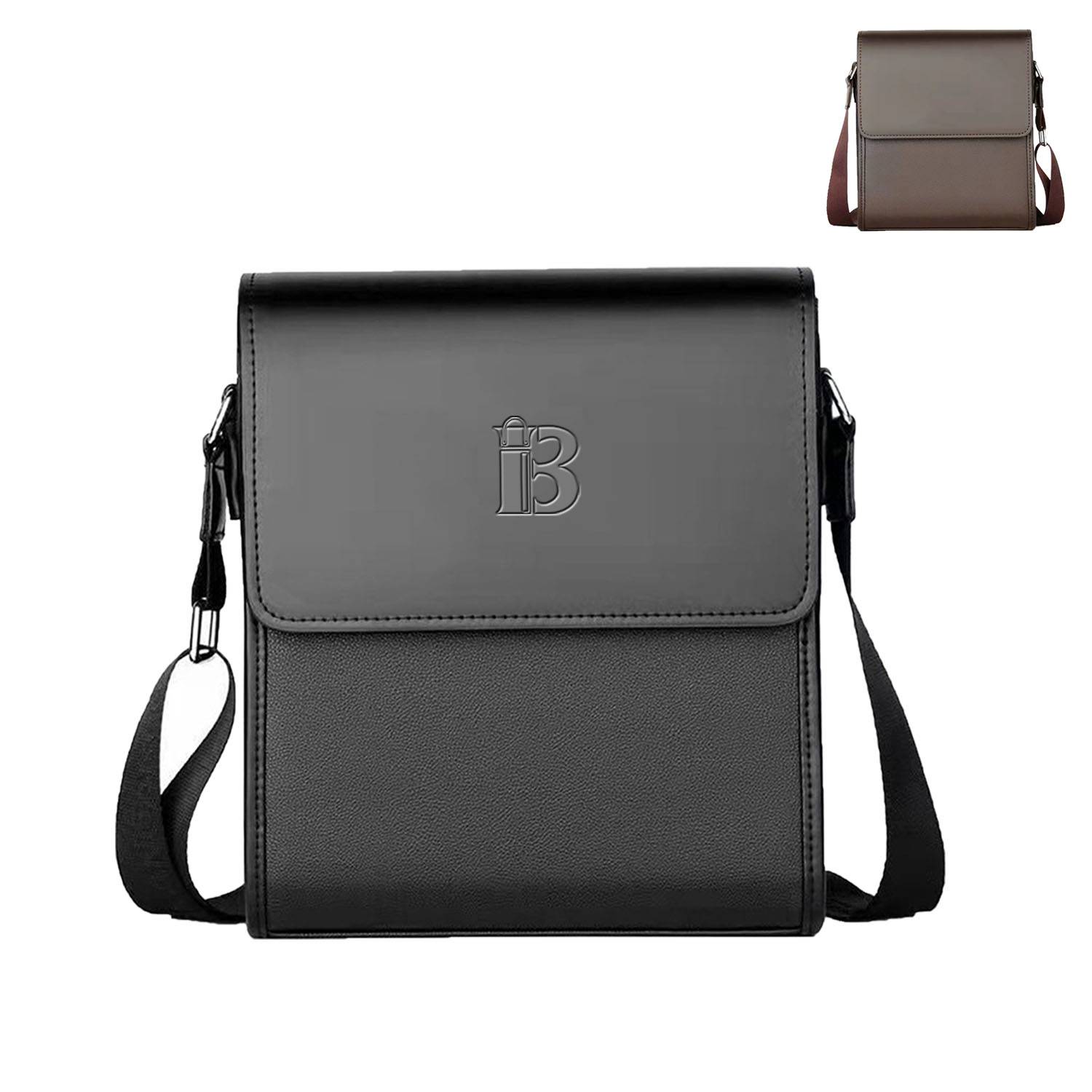 PU Leather Large capacity business crossbody bag for men