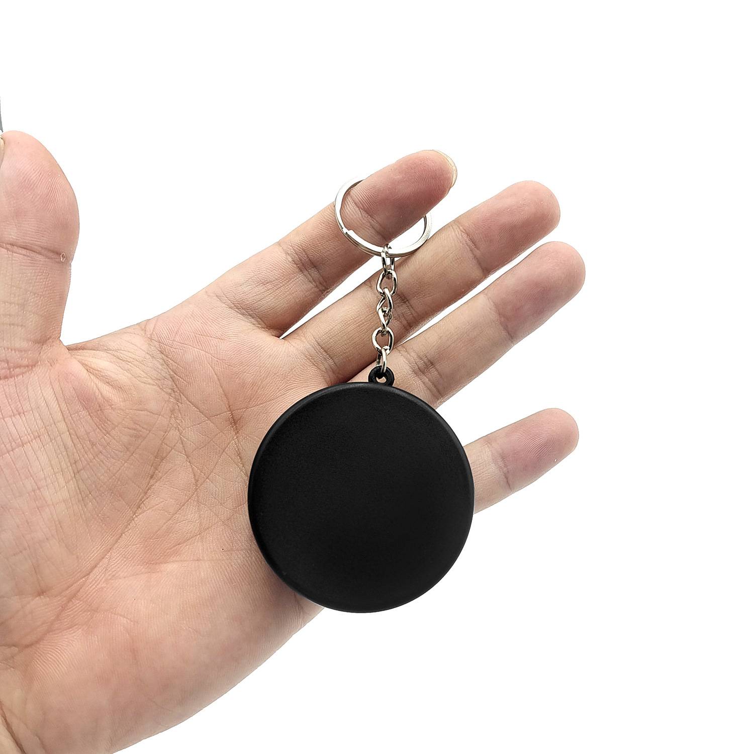 PU Hockey Puck Stress Reliever Keychain 1