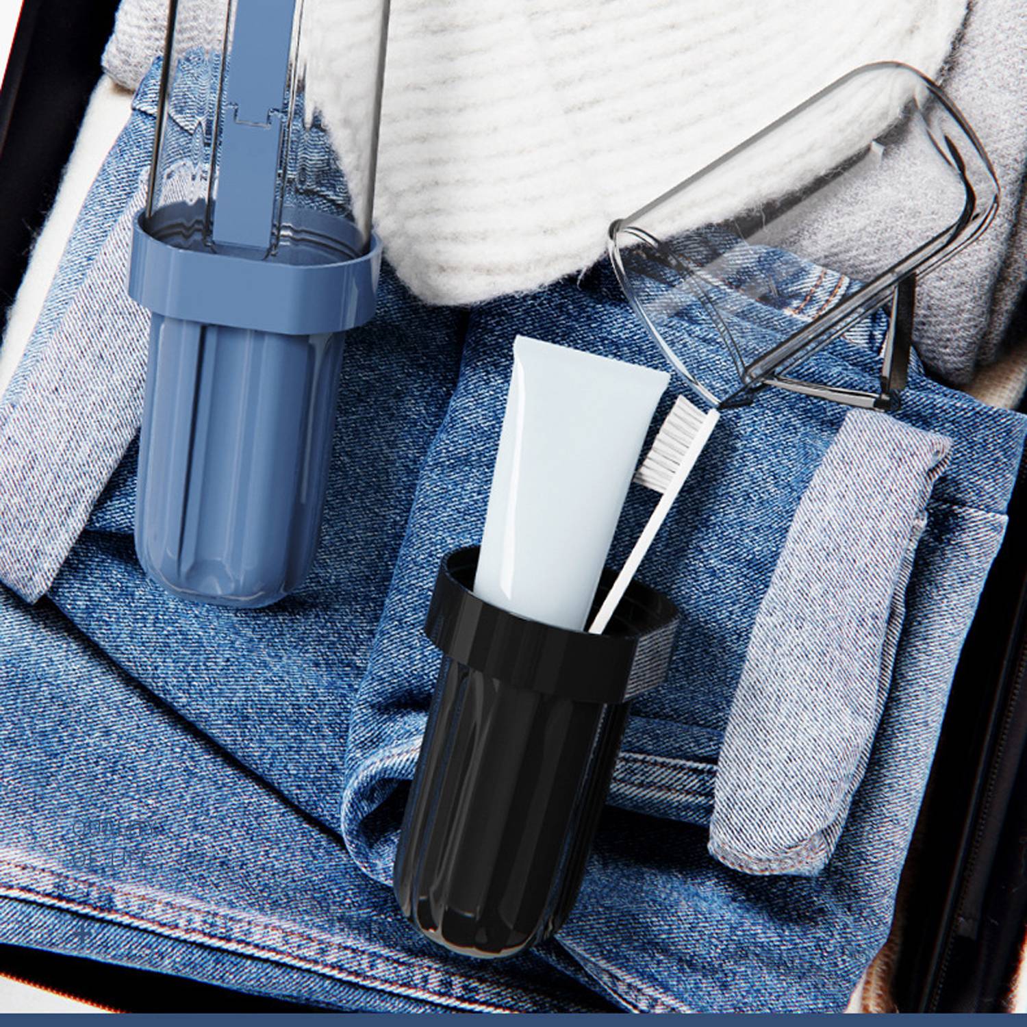 2 in 1 Travel Toothbrush Storage Case w/ Removable Cup 8