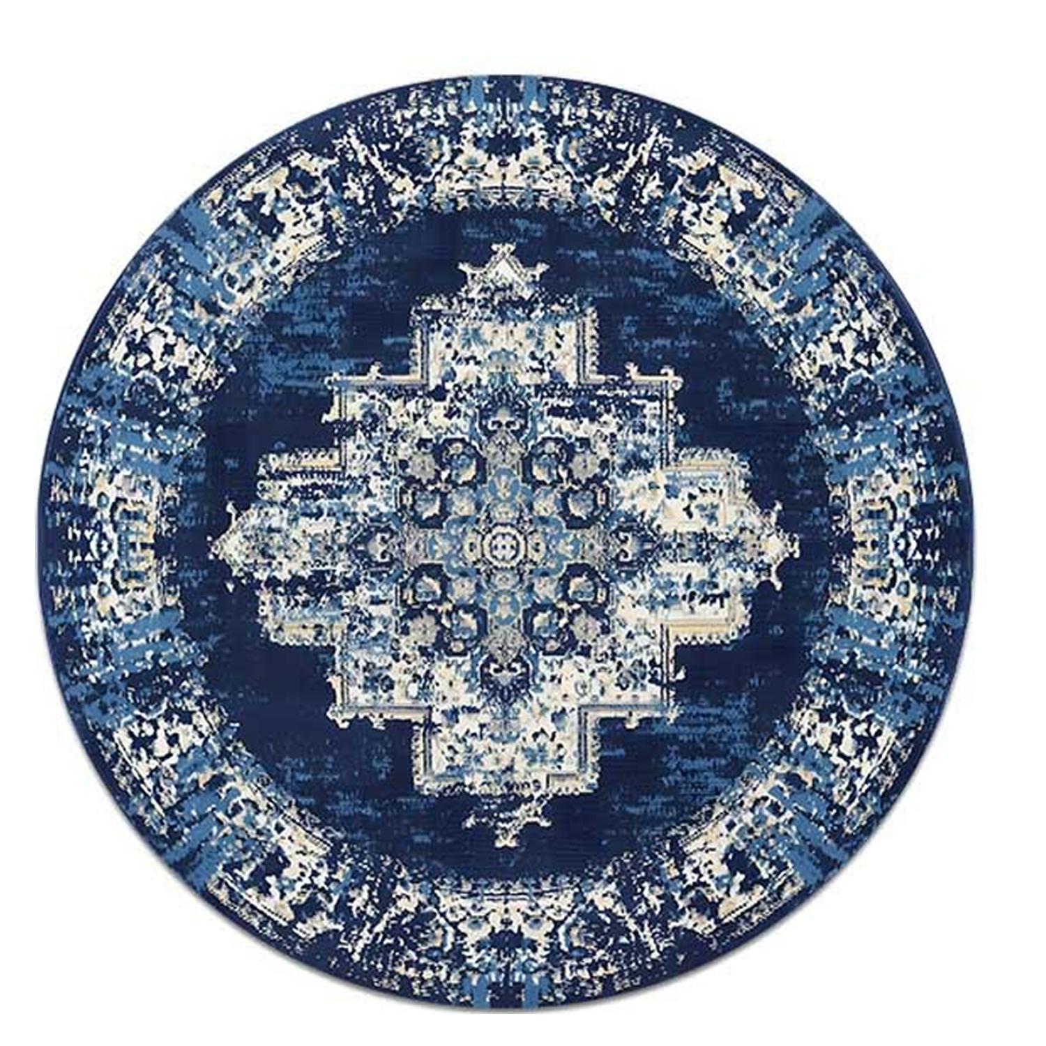 23 inch Crystal Velvet Round Vintage Ethnic Rug 2