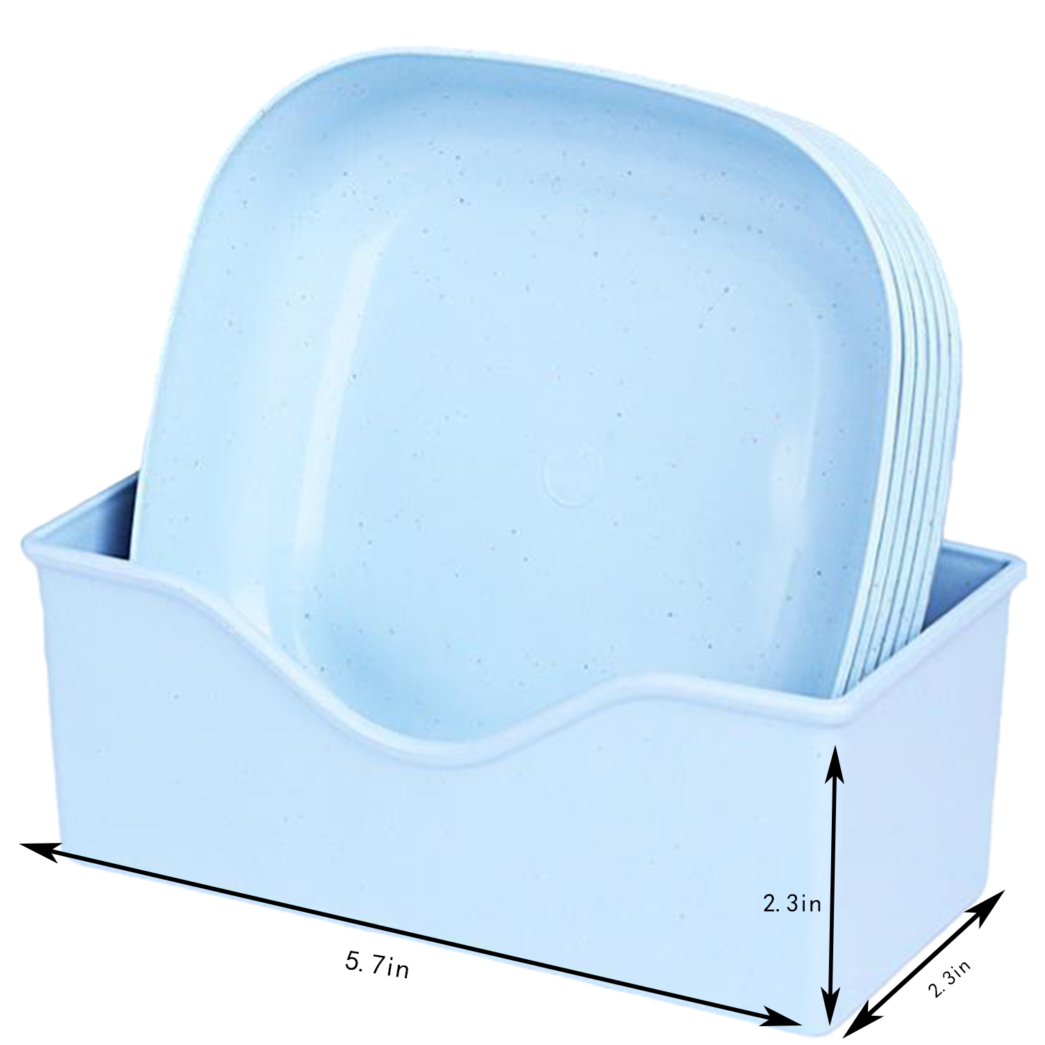 10 Pcs Stackable Plastic Dinner Plates w/ Base 8