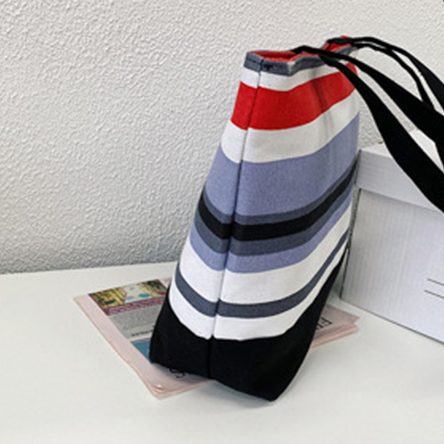 Coloured striped canvas tote bag 6