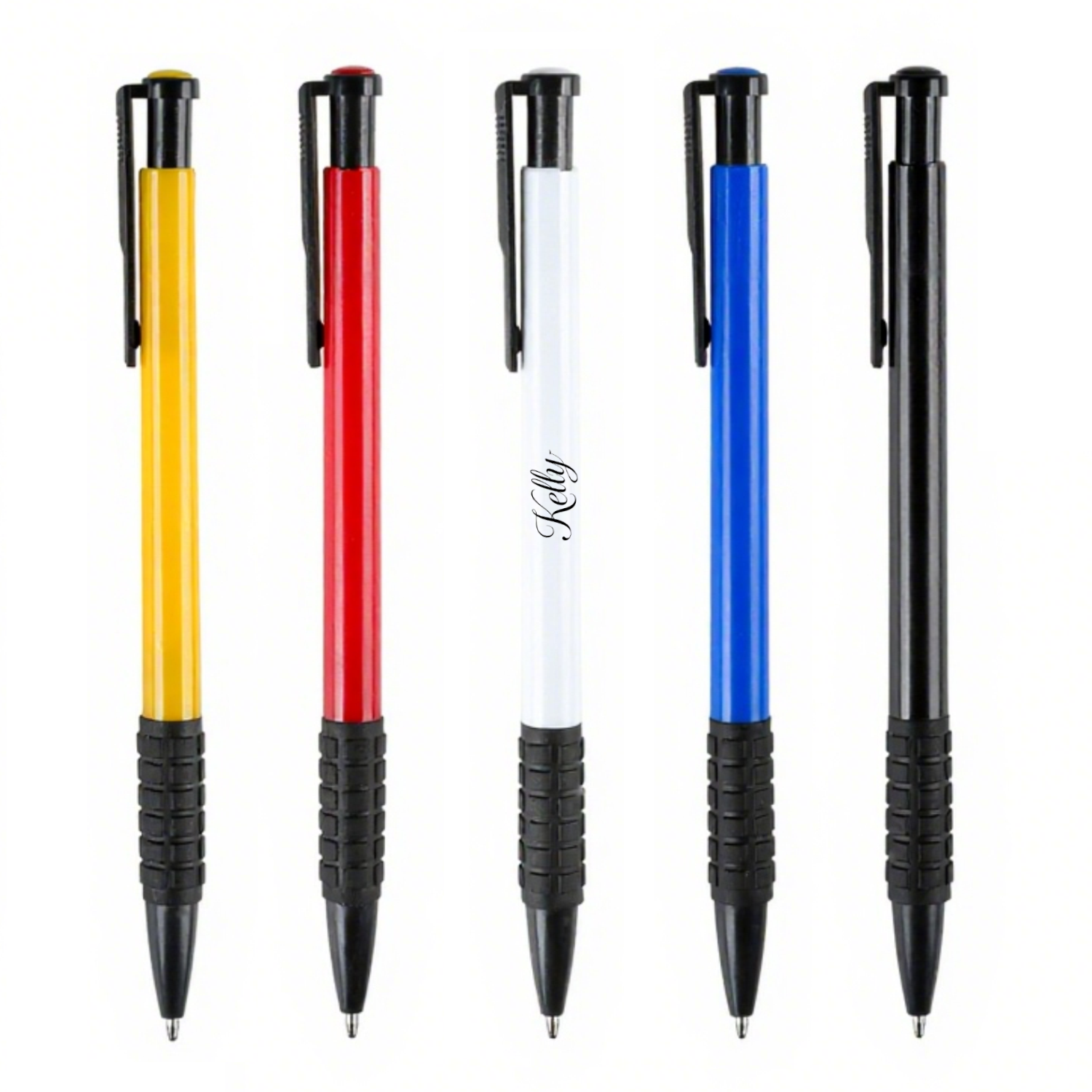 Retractable Plastic Ballpoint Pen w/ Comfortable Grip 1