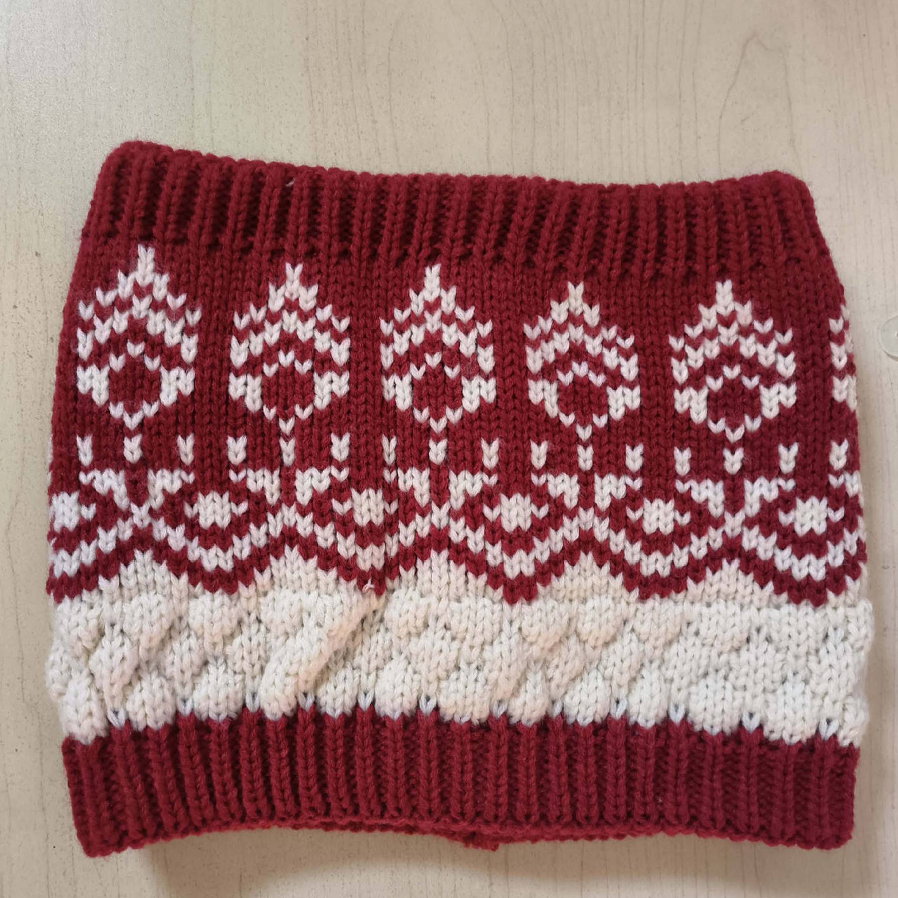 Christmas knitted hat neck bib two-piece for Girls and Boys 5