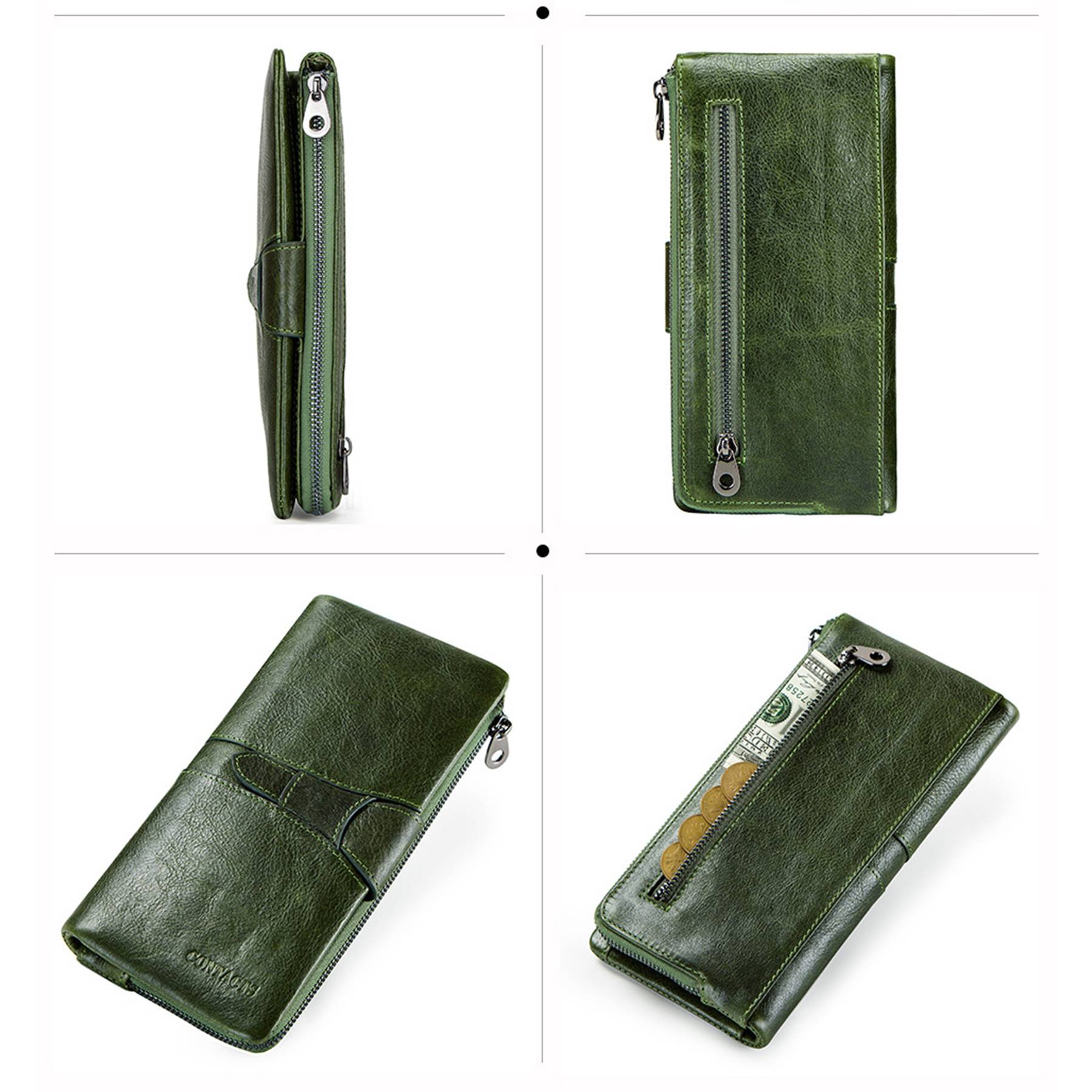 Genuine Leather Waterproof Large-capacity Buckled Wallet 7