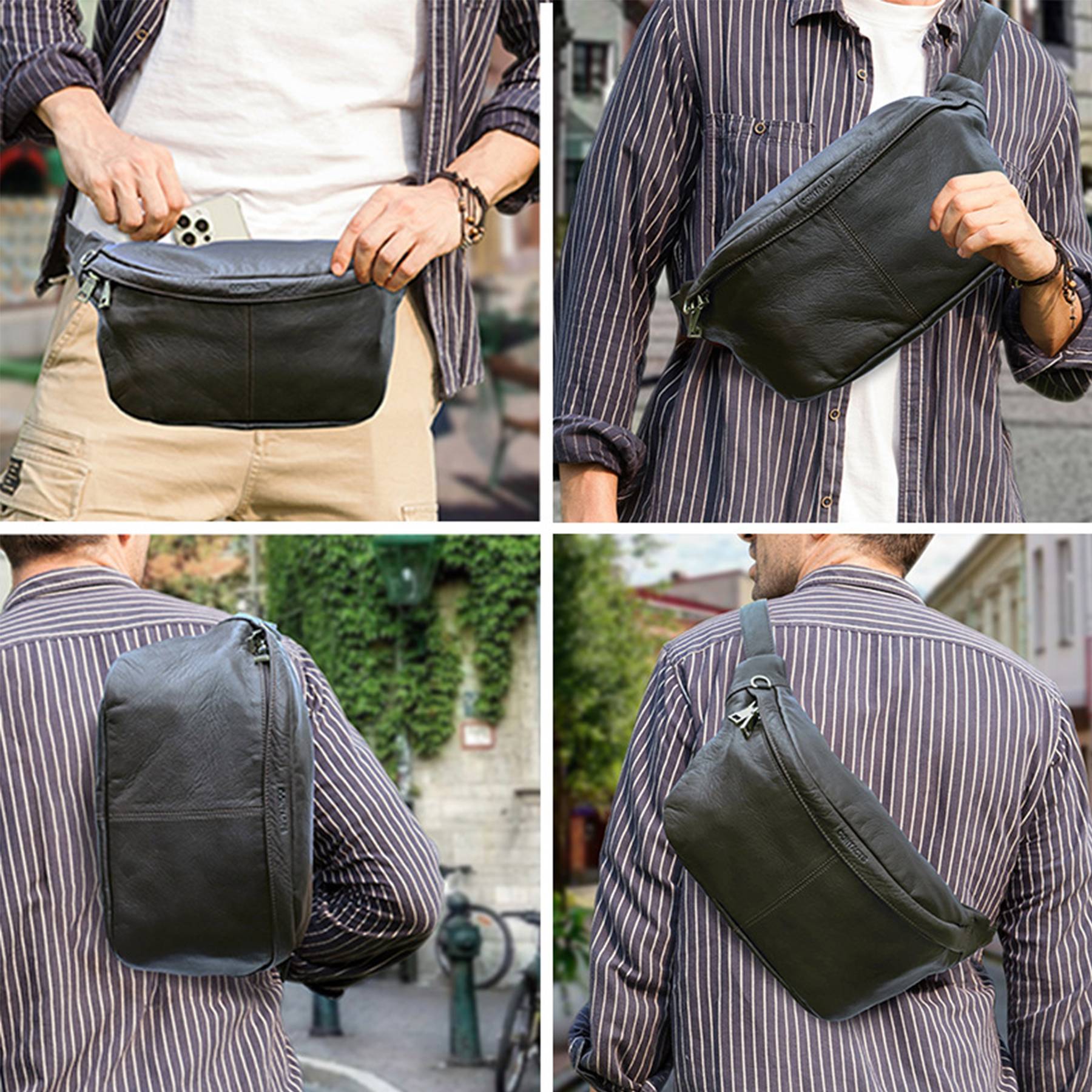 Genuine Leather Card Holder Slim Multiple bags 6