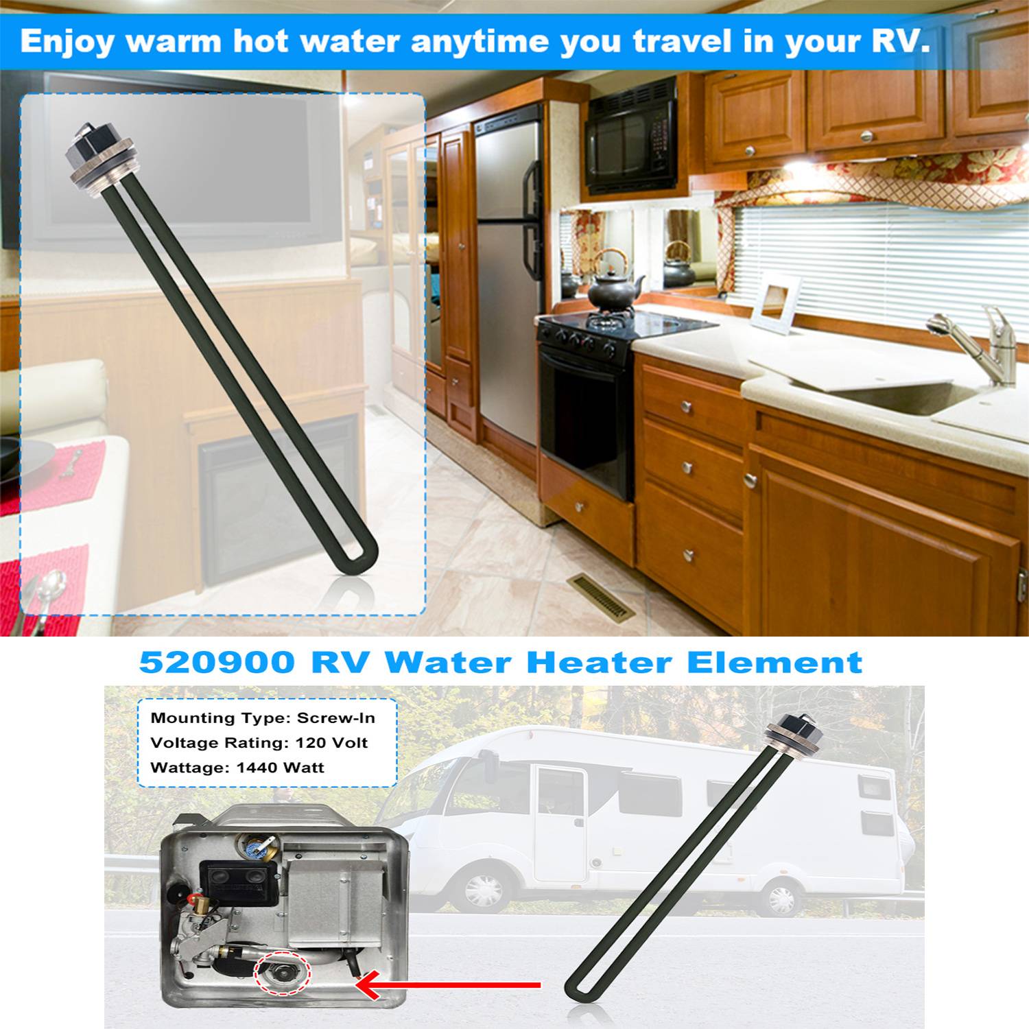 RV Water Heater Element For Suburban 3