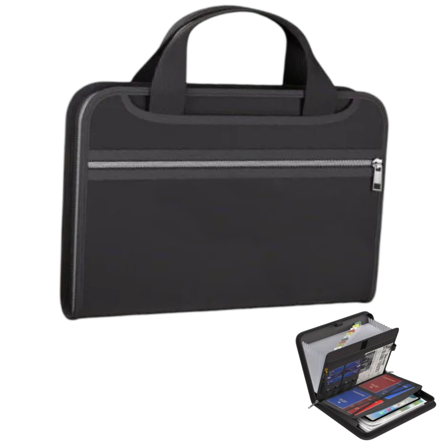 12 Pockets Fireproof Accordion File Organizer w/ Handle 4