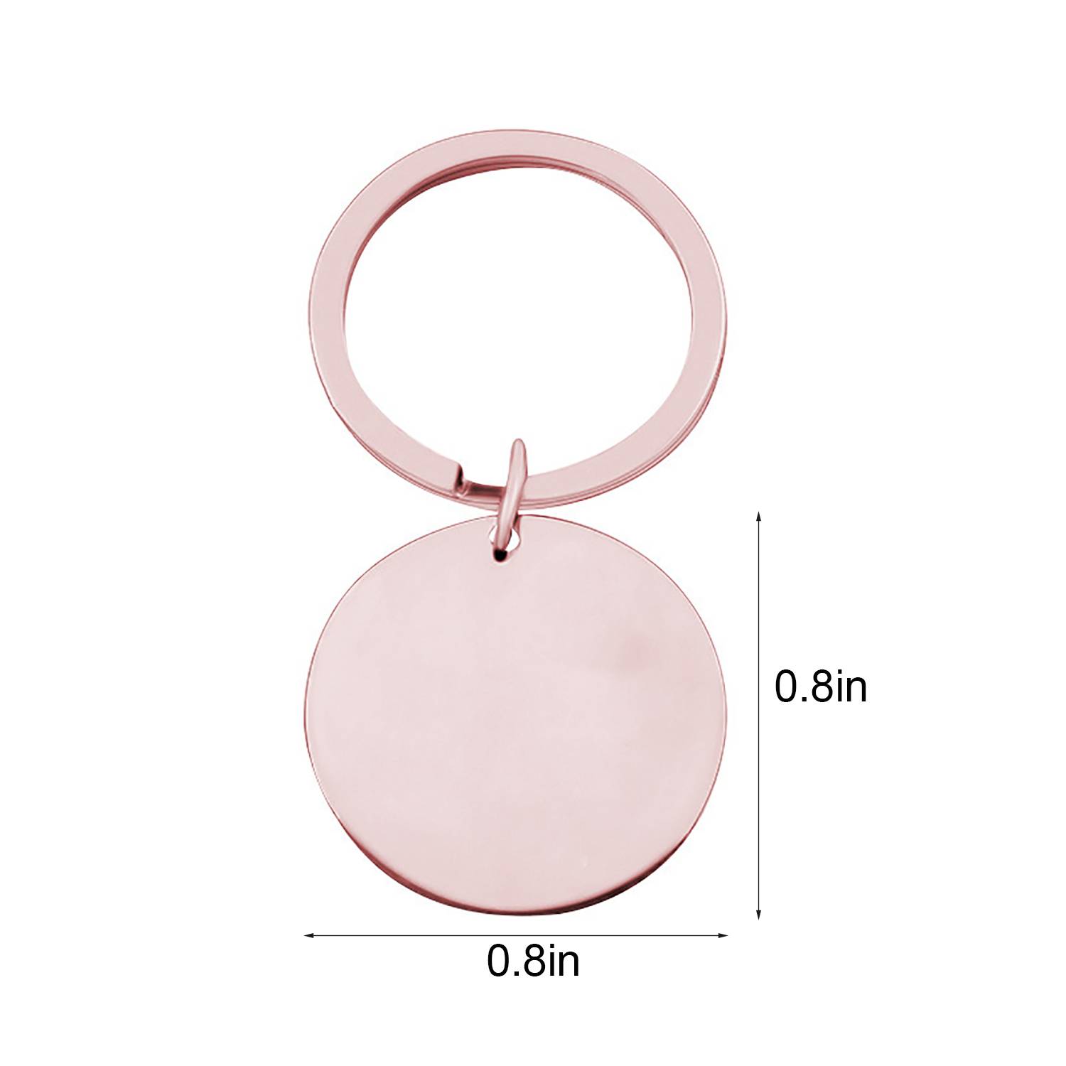 Simple Stainless Steel Round Keychain 8