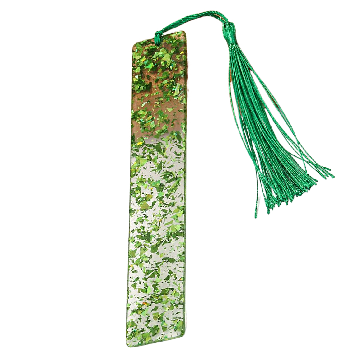Glitter Rectangle Acrylic Tassel Bookmark 2
