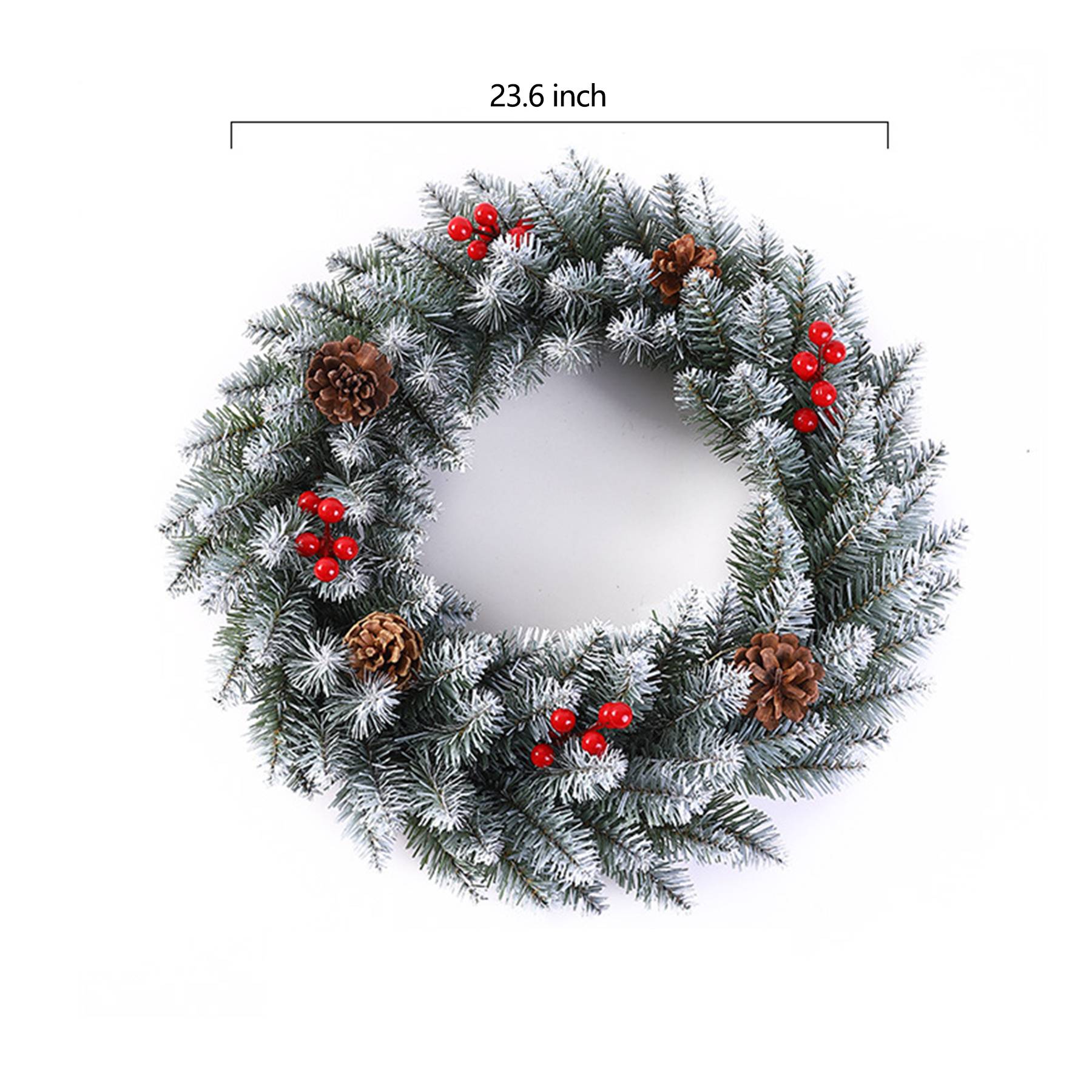 Festive Christmas Wreath with Pine Cones and Berries 7