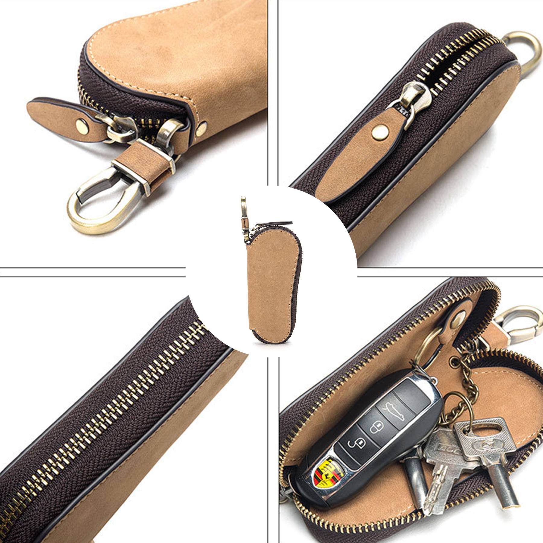 Genuine Leather Multifunctional Universal Motors Key Pack 7