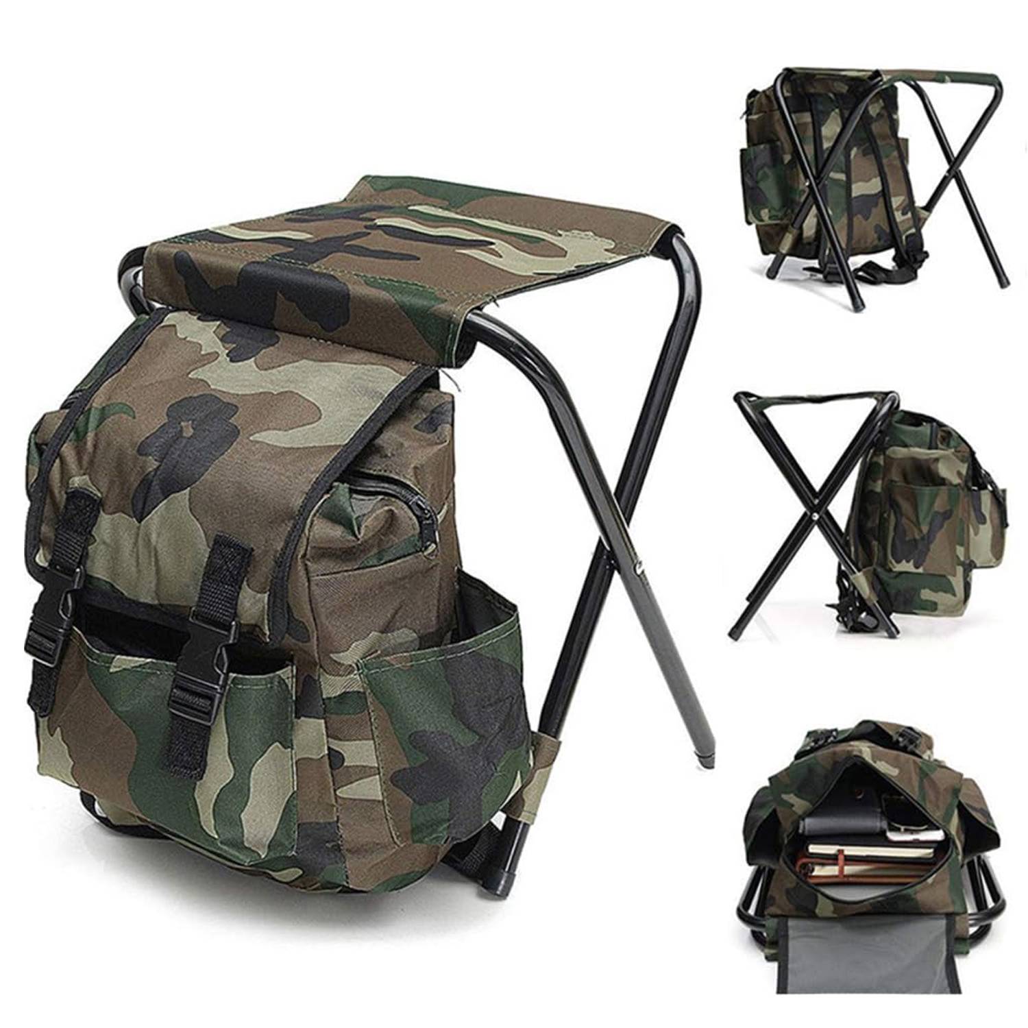 2-in-1 Outdoor Foldable Backpack w/ Chair 5