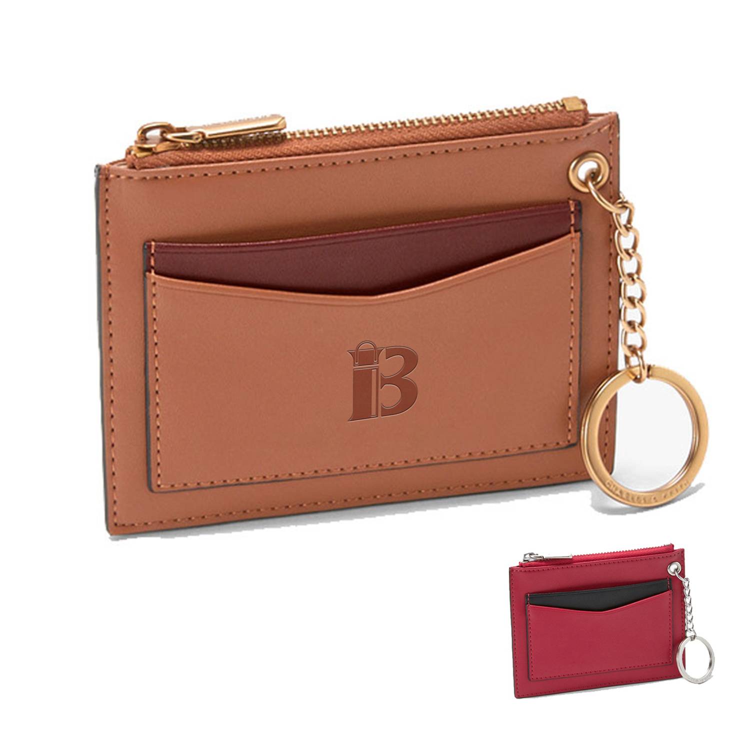 PU Leather Coin Purse W/ Keychain