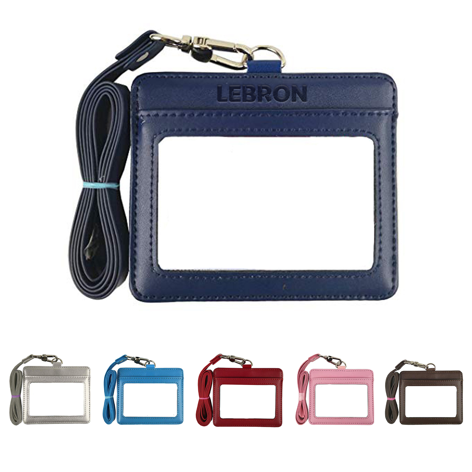 Leather Badge Holder With Lanyard
