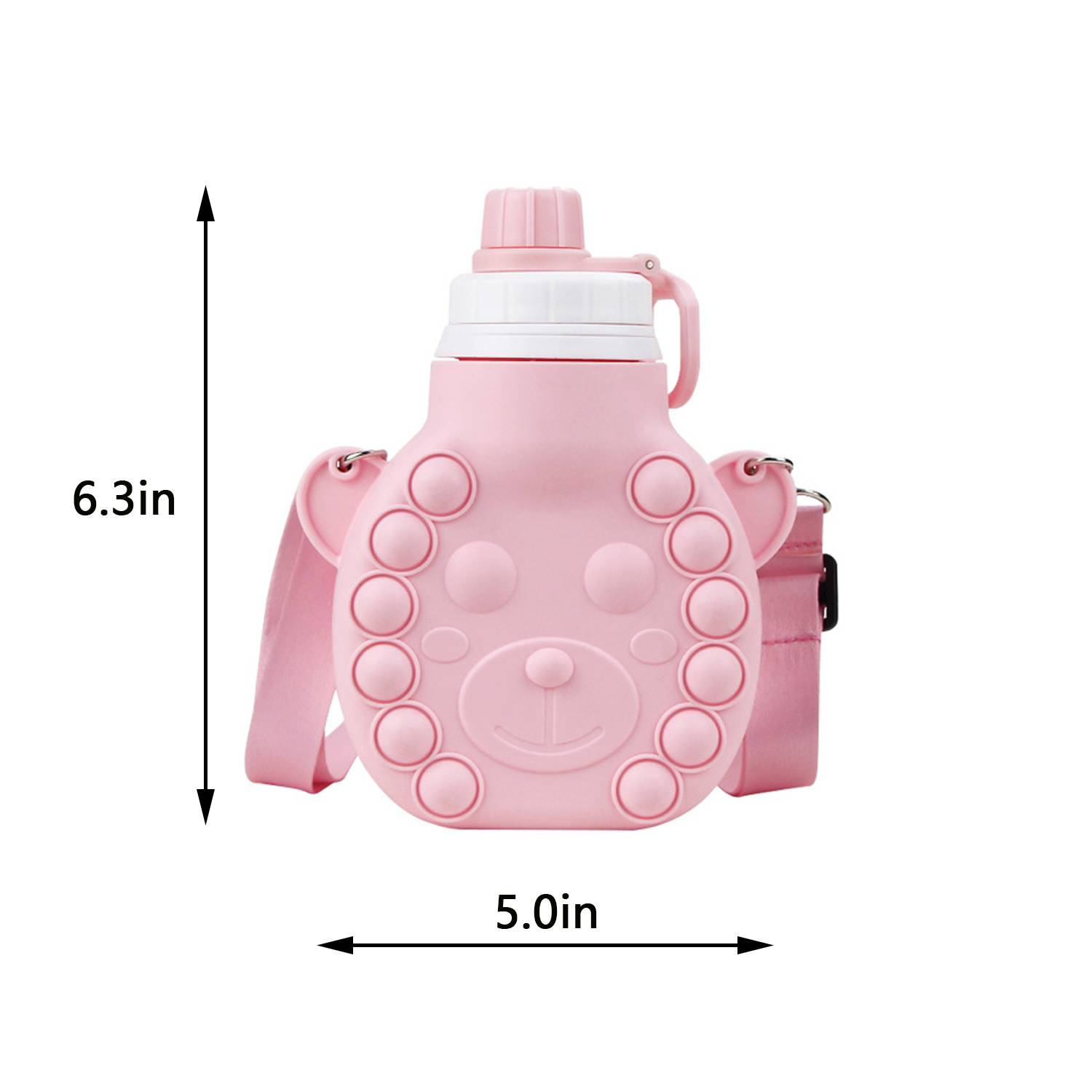 Silicone Collapsible Water Bottle With Embossed Push Bubble 5