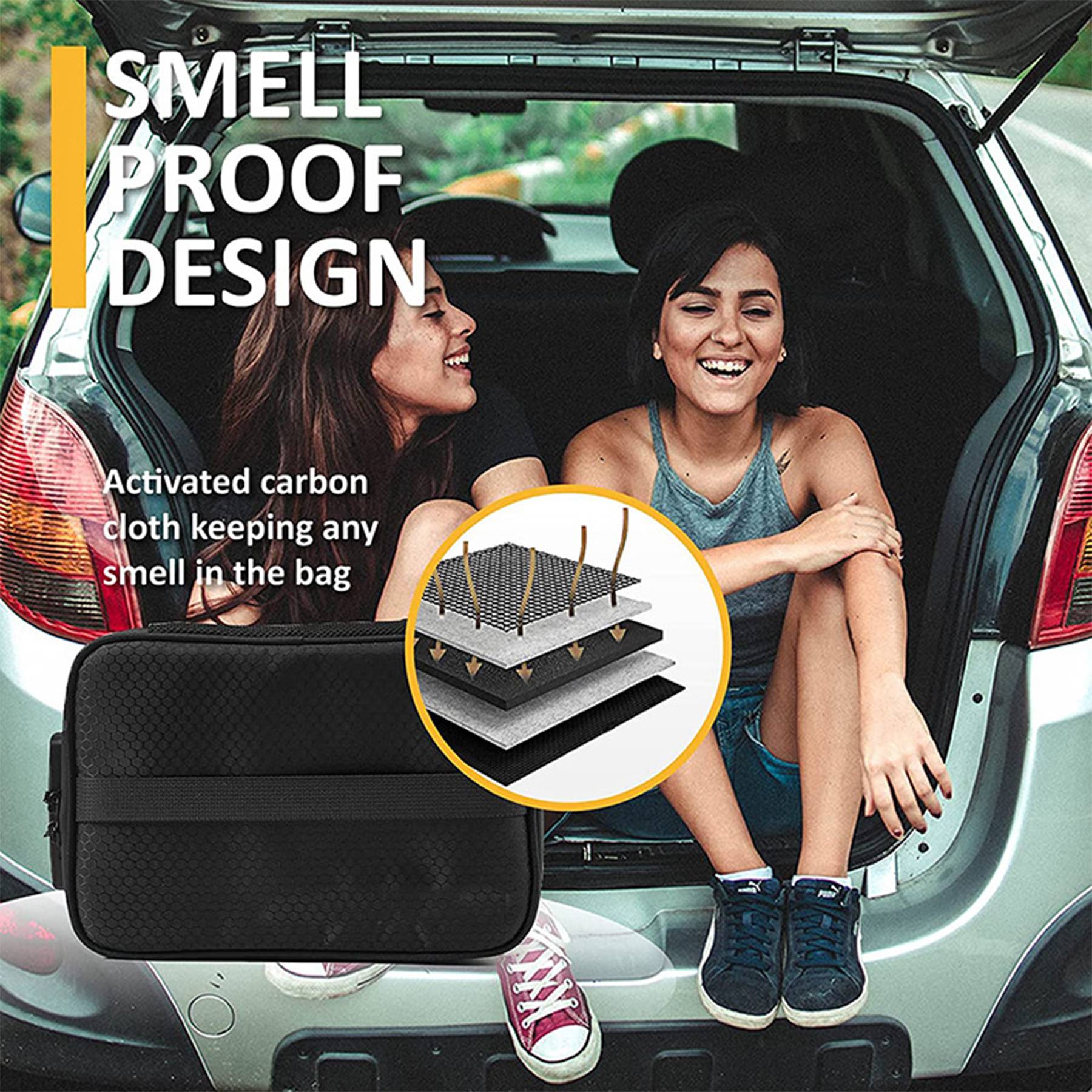 Nylon Portable travel odor-proof storage bag 5