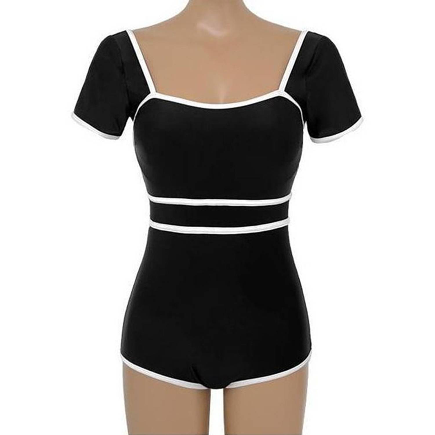Women's Polyester One-Piece Swimsuit w/ Skirt 4